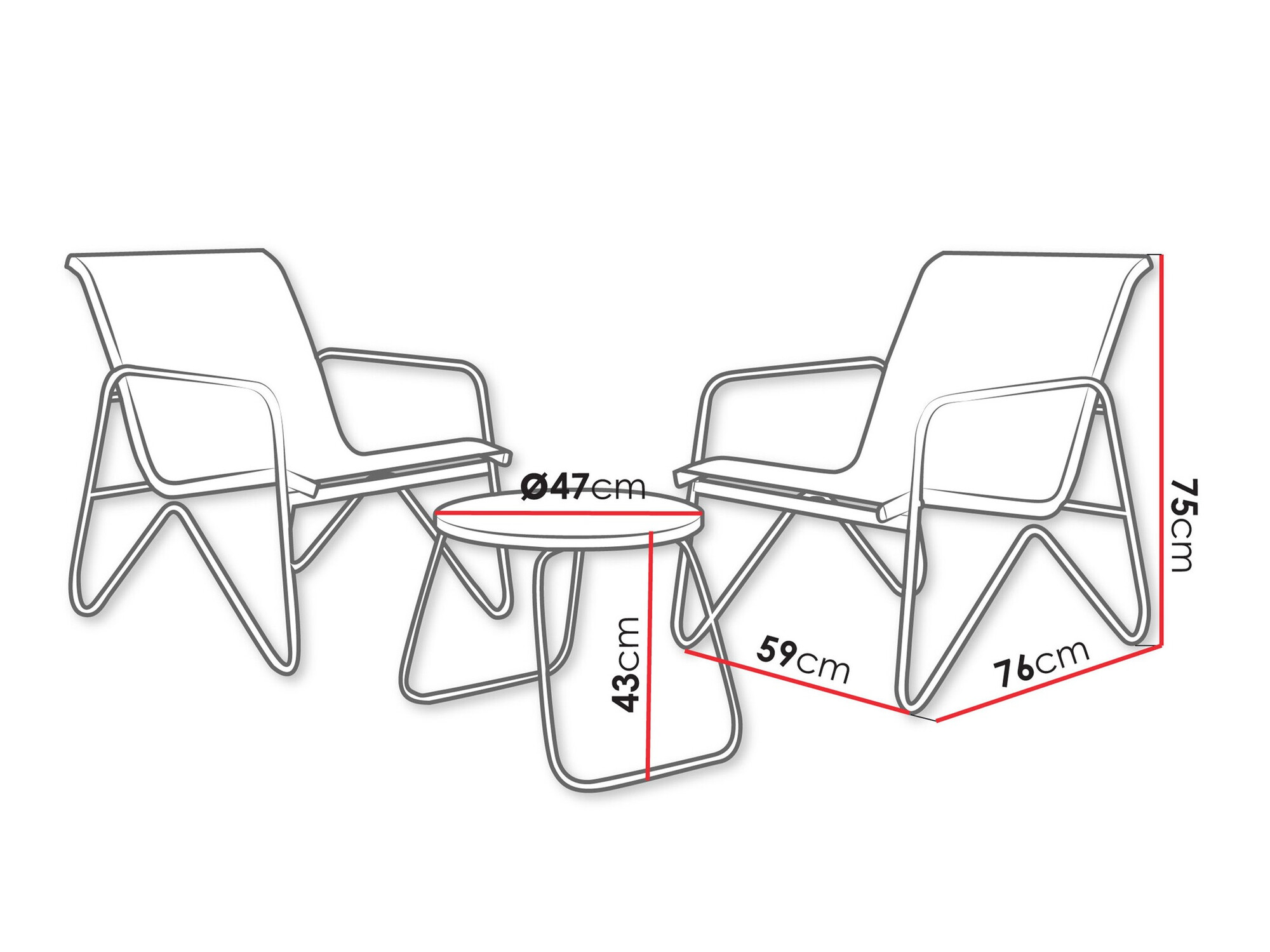 Ensemble de balcon Diligium
