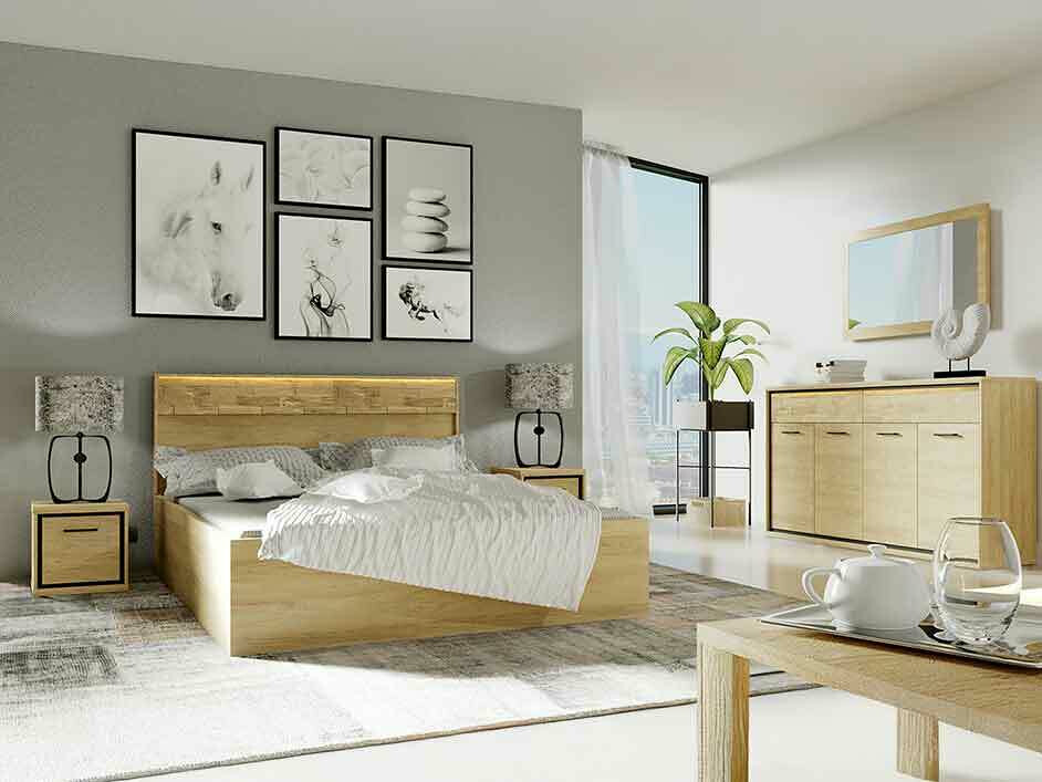 Ensemble de chambre Etrmoni 122 (Clair bois + Chêne)
