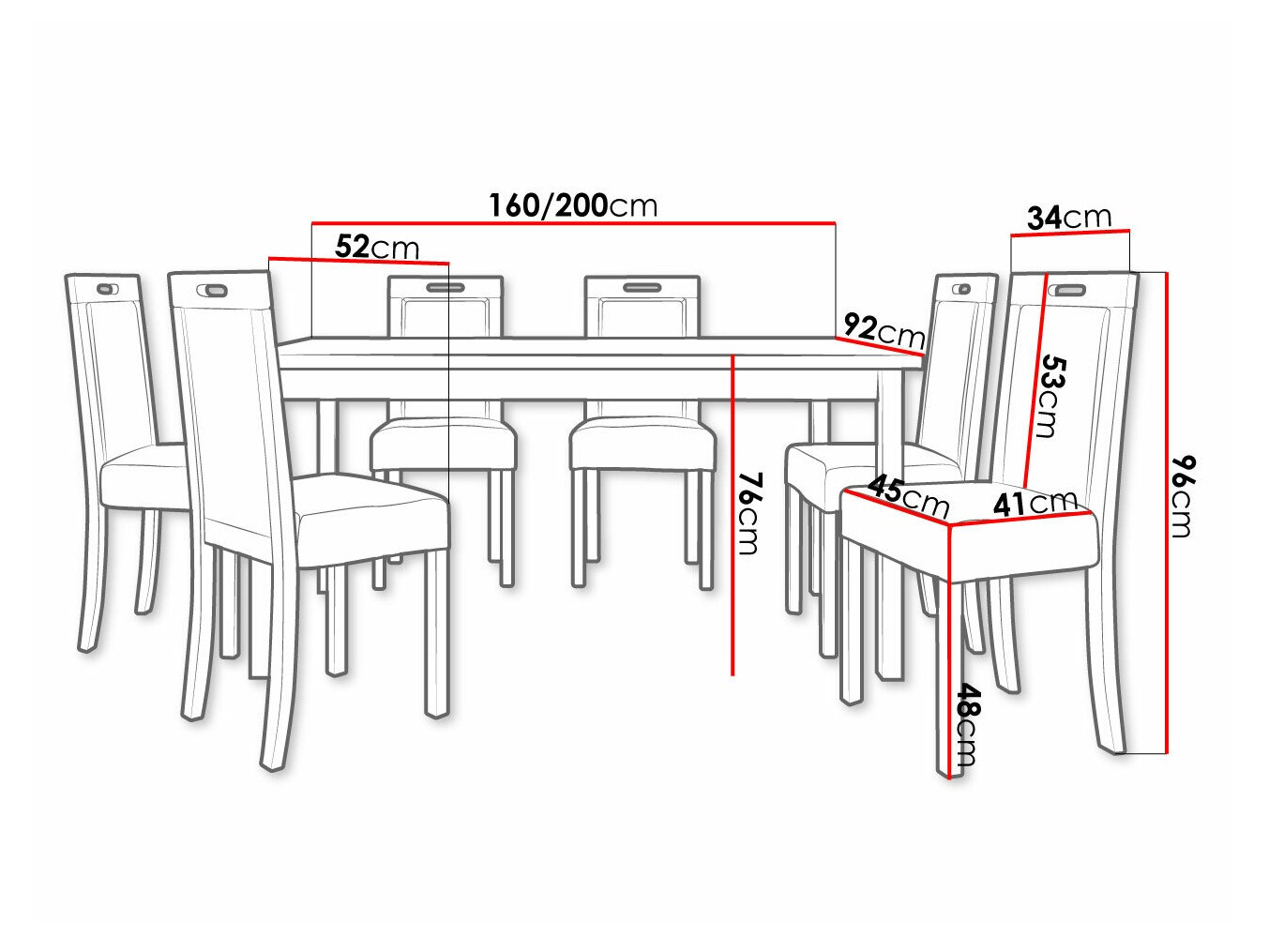 Salle à manger complète Victorville 308 (Soro 28)