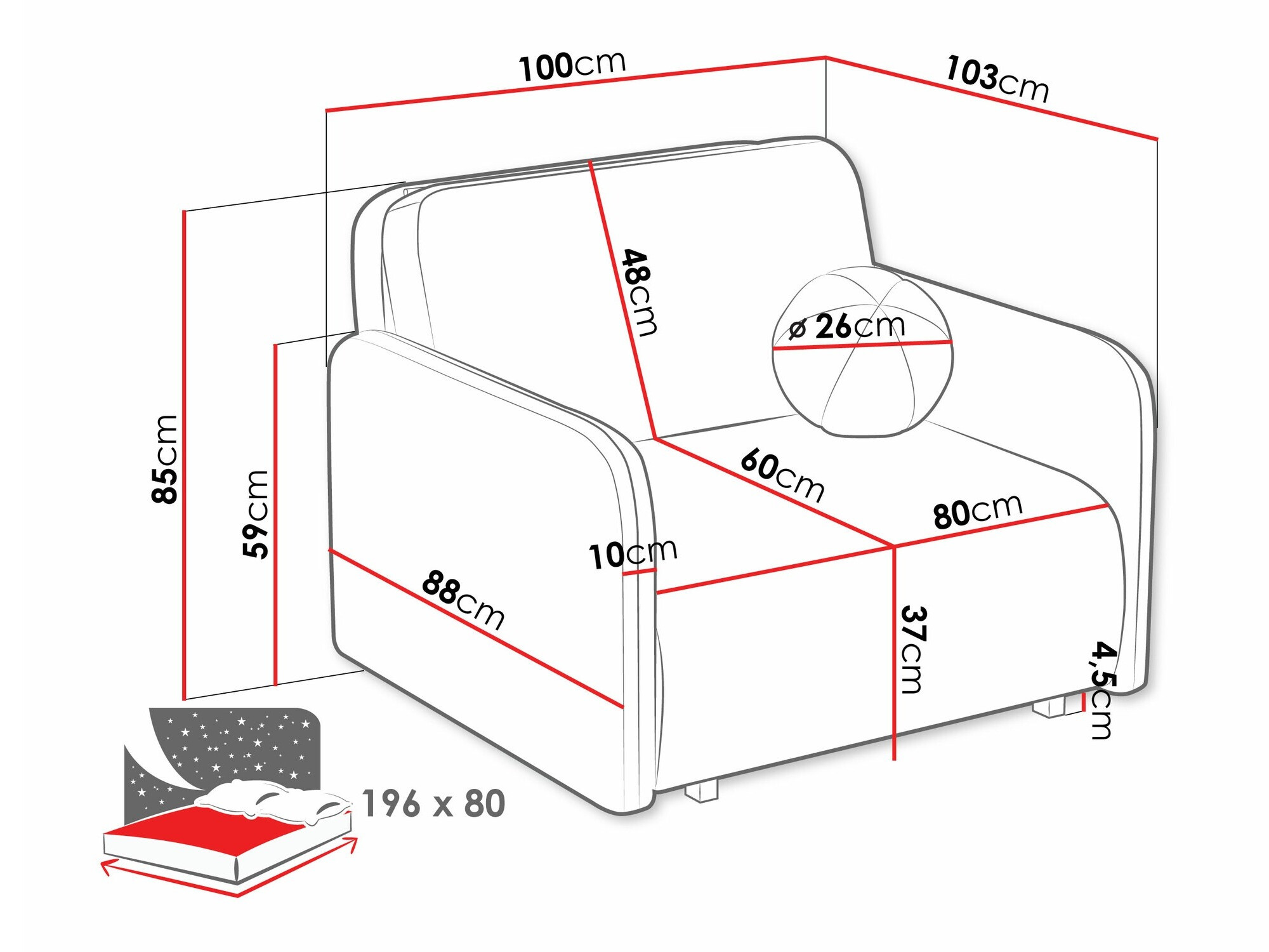 Fauteuil Poetal I (Coral 50)