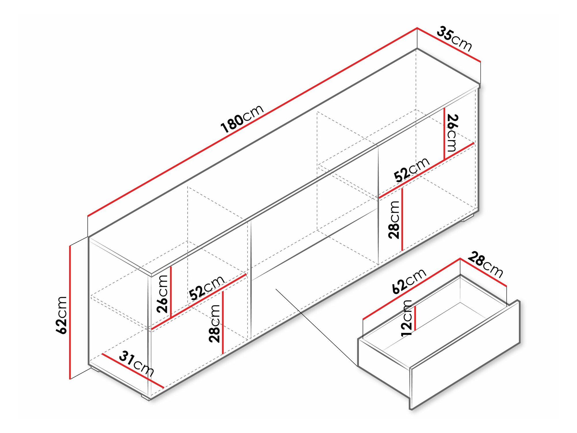 Meuble TV Mirfivo 104 (Graphite)