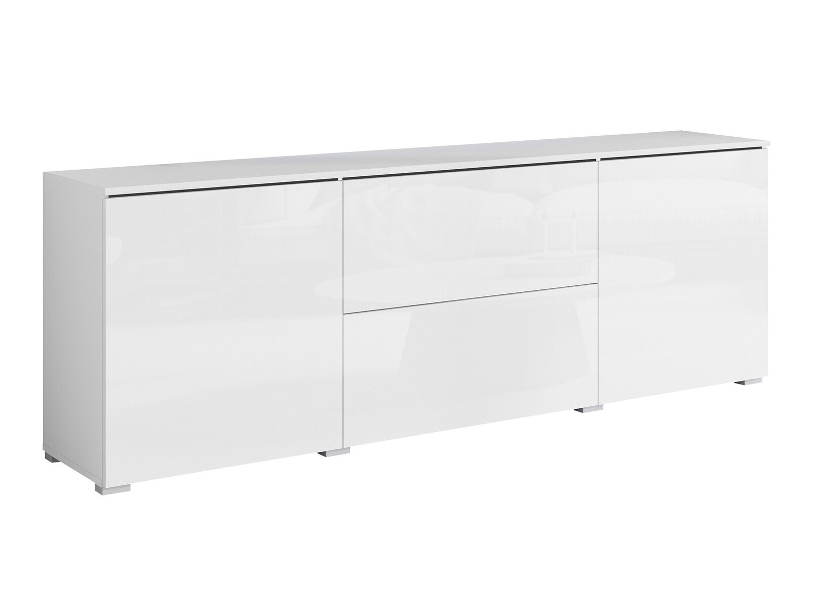Meuble TV Sarasota 190 (Blanc + Blanc brillant)