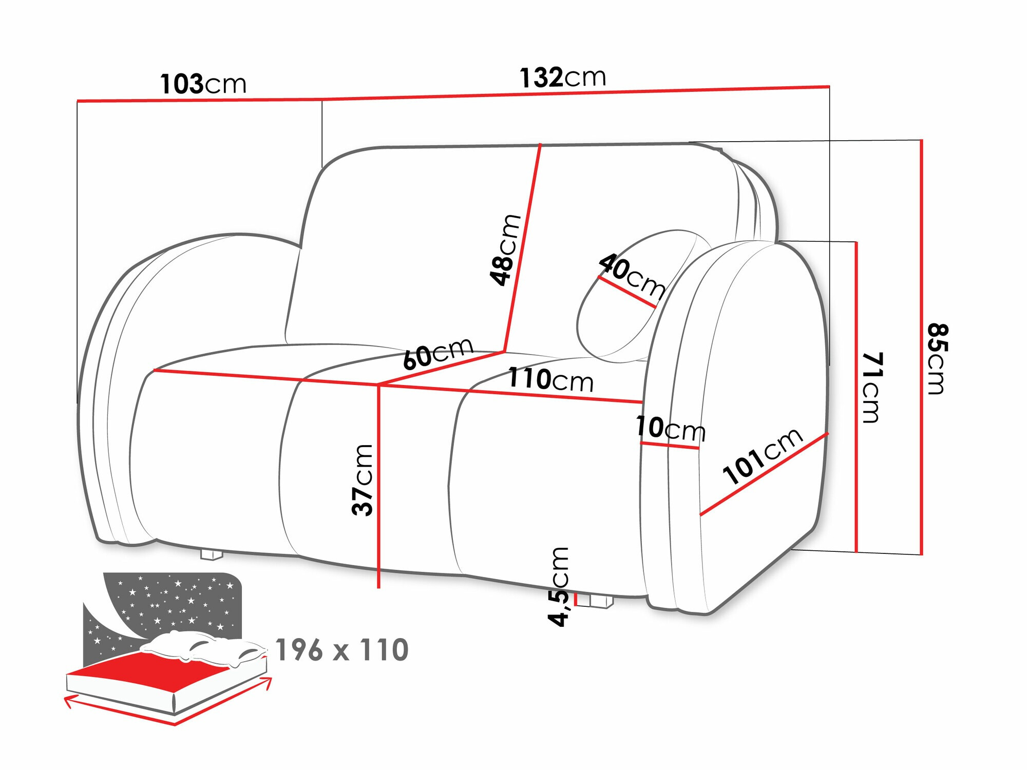 Canapé convertible Citral II (Velo 633)