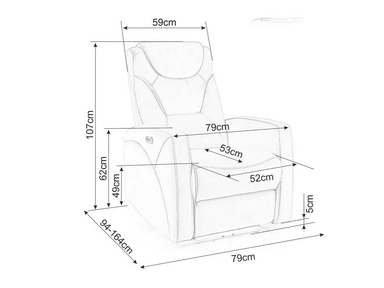 Fauteuil inclinable Detroit 167 (Marron)