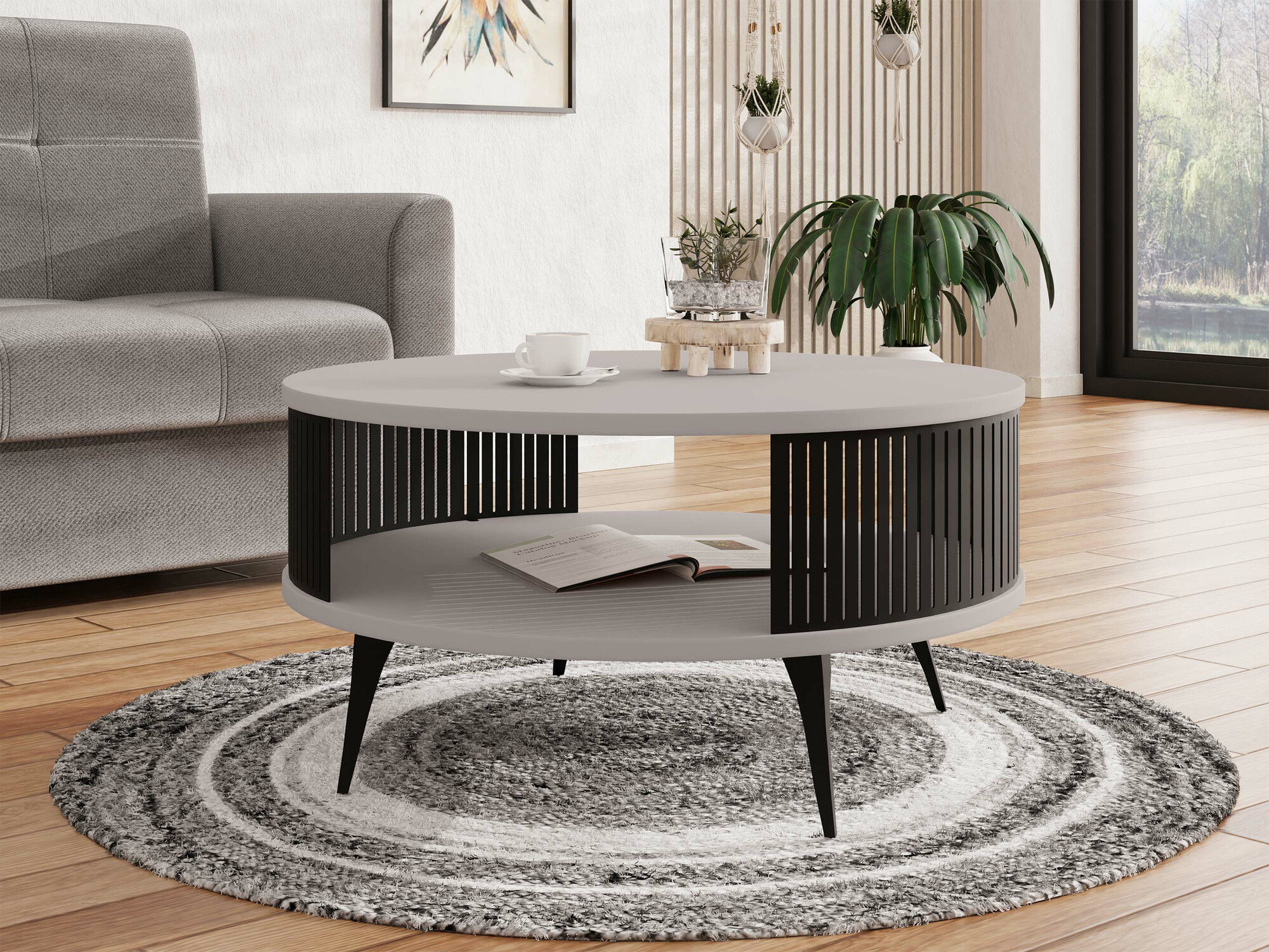 Table basse Vitum (Noir + Cachemire)