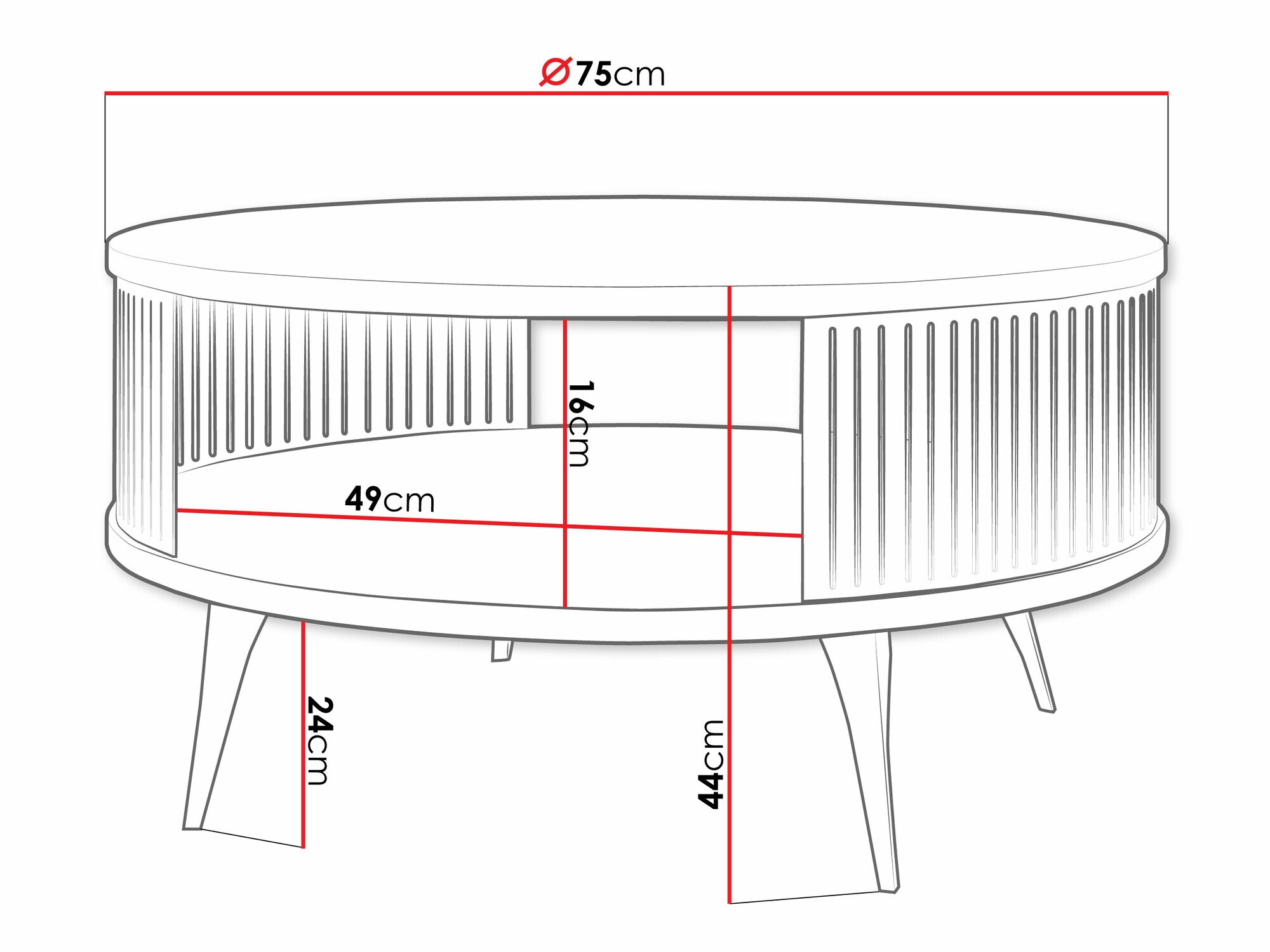 Table basse Vitum (Noir + Cachemire)