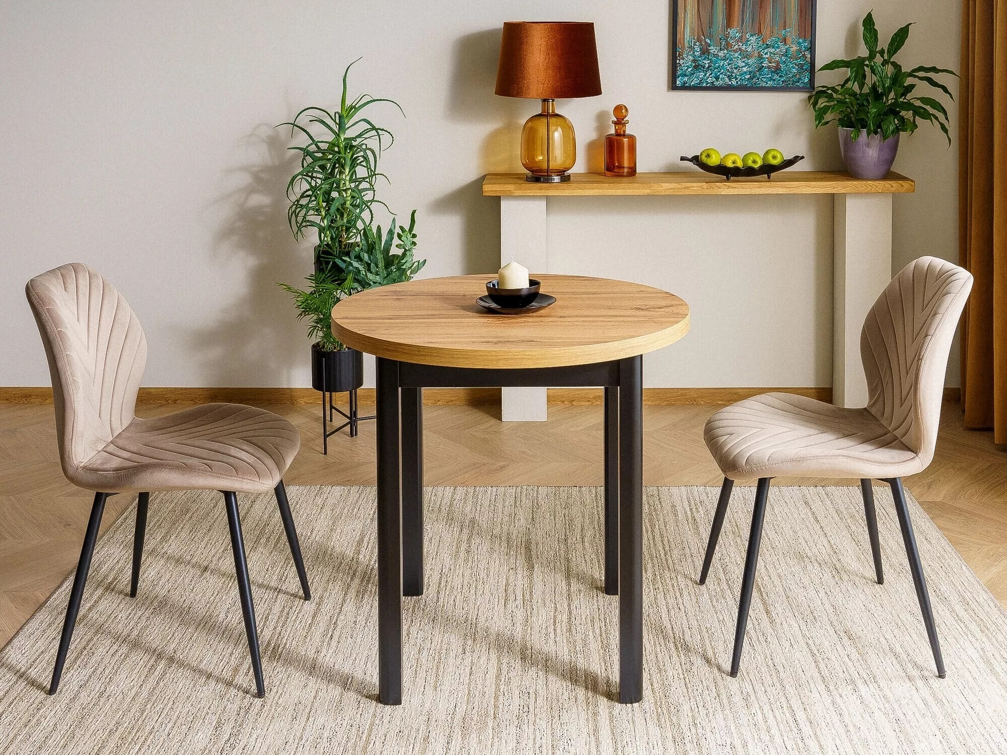 Table Detroit 704 (Chêne Artisan + Noir)