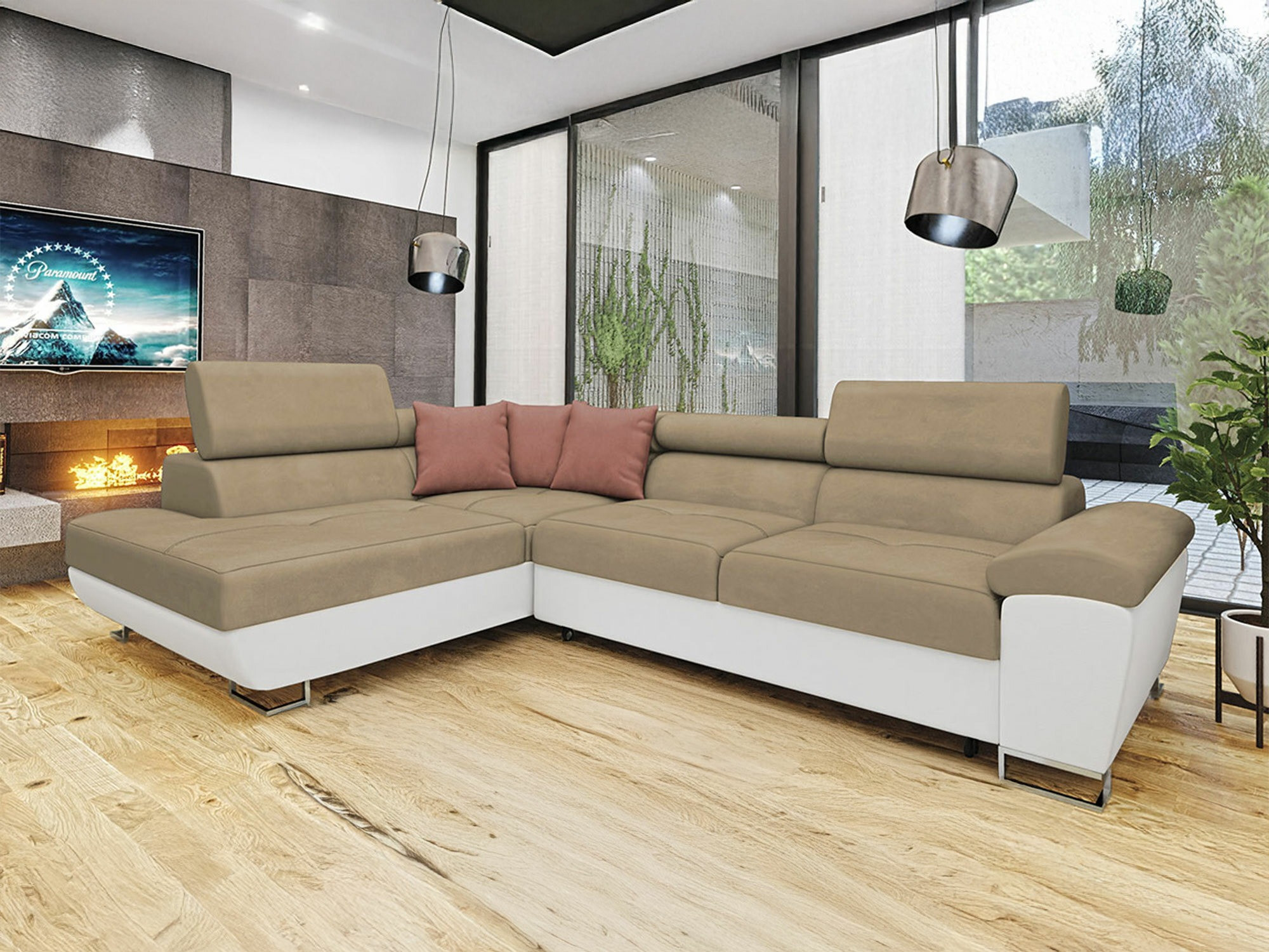 Canapé d'angle Comfivo Ruta II (Soft 017 + Uttario Velvet 2979 + Uttario Velvet 2955)