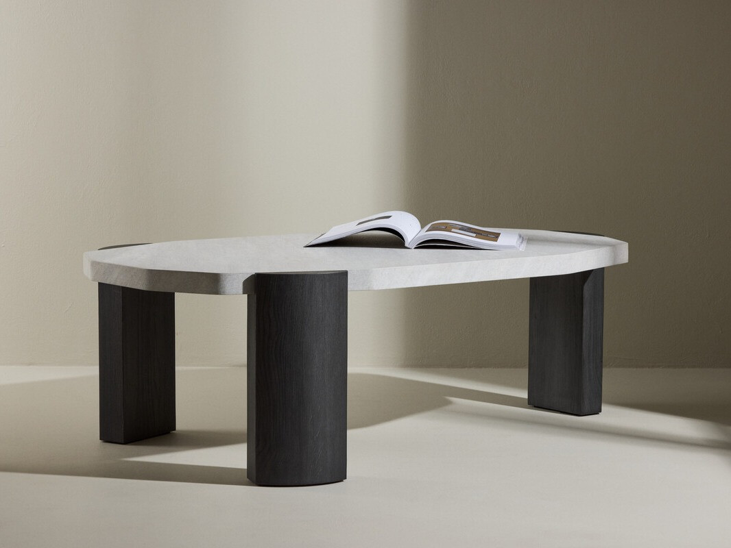 Table basse Dallas 4792 (Noir + Marbre blanc)