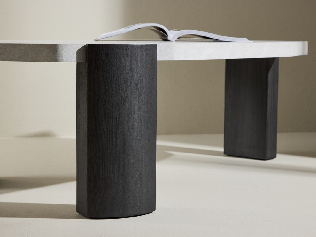 Table basse Dallas 4792 (Noir + Marbre blanc)