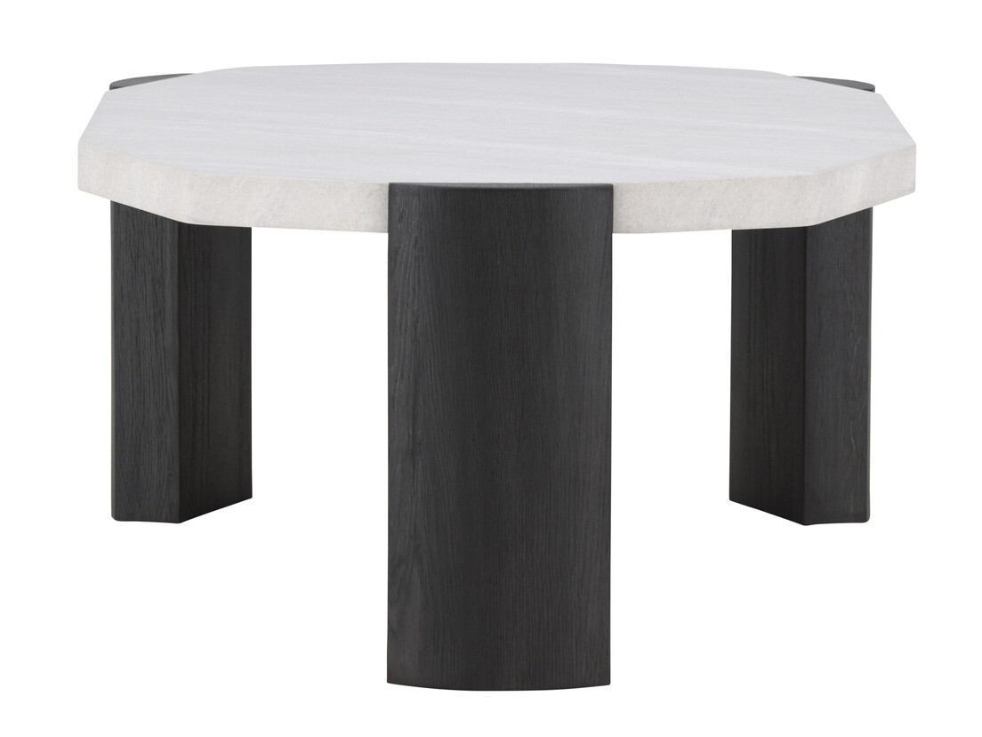 Table basse Dallas 4792 (Noir + Marbre blanc)