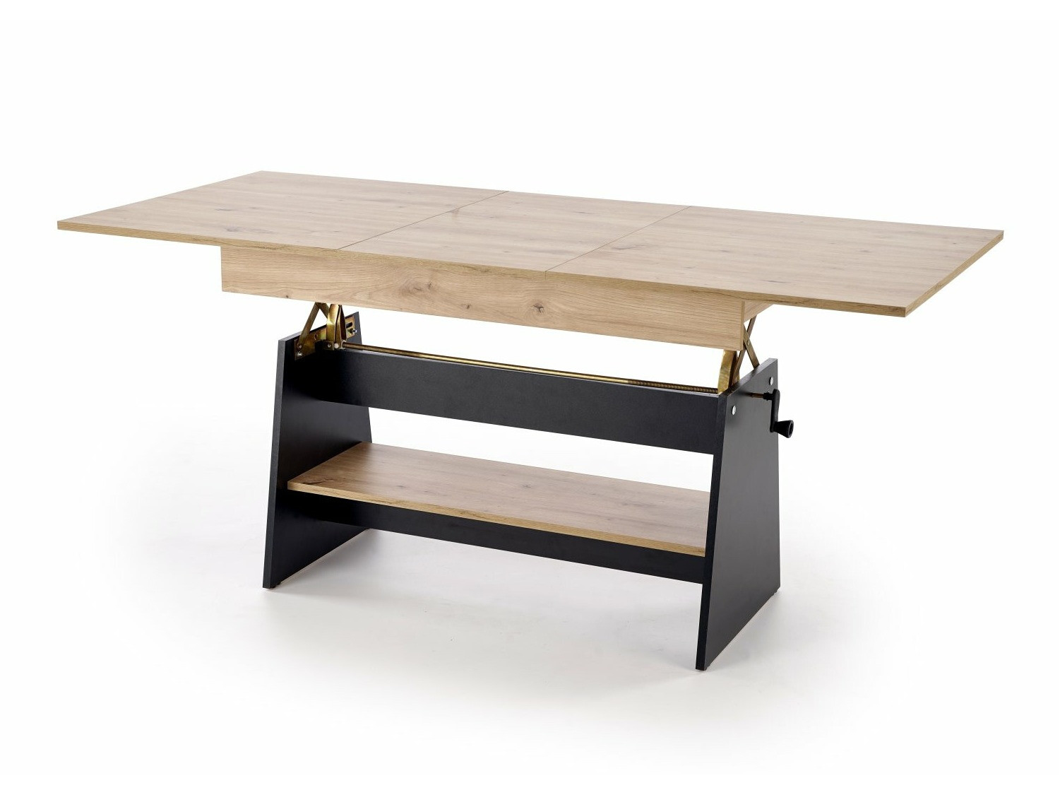 Table basse transformable Houston 1927 (Noir + Chêne Artisan)