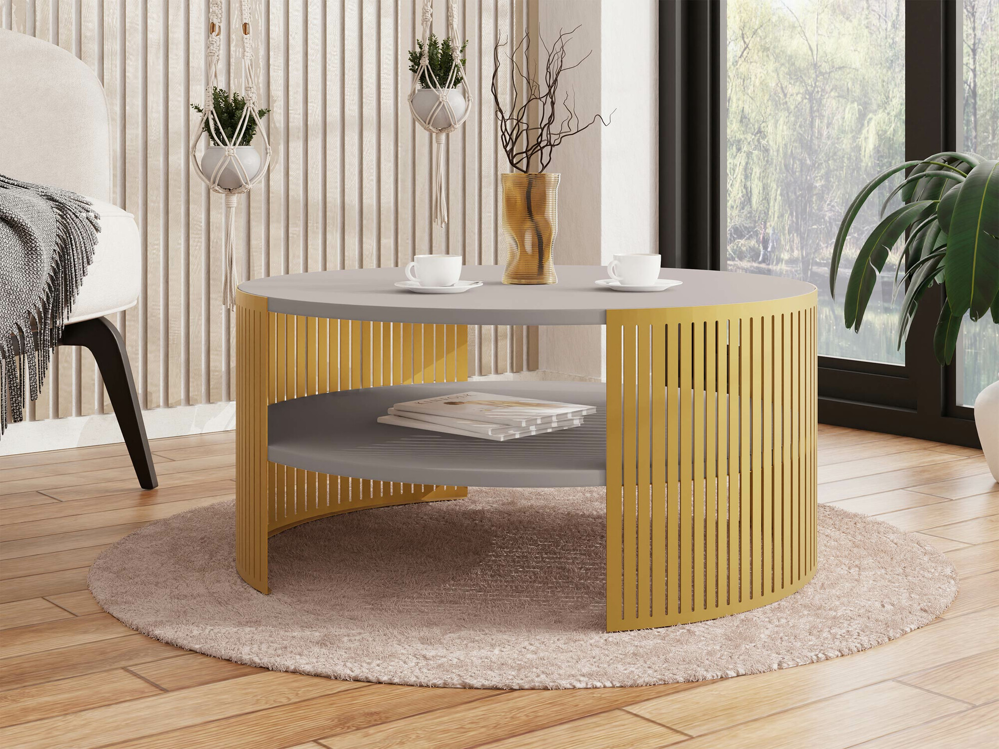 Table basse Civer I (Doré + Cachemire)