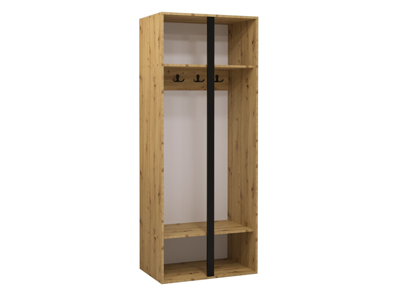 Armoire Pinis (Chêne Artisan + Noir)
