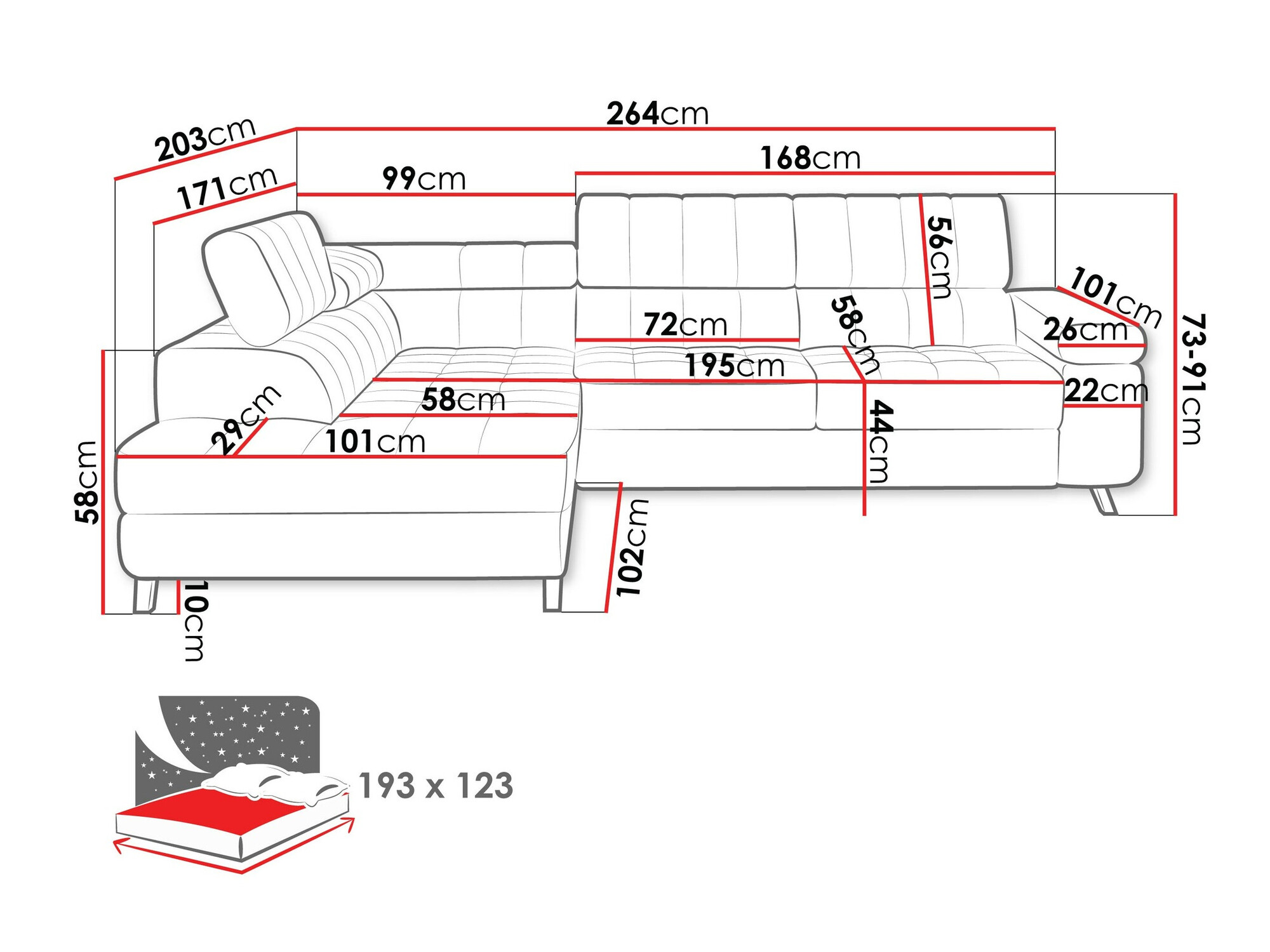 Canapé d'angle Comfivo Agnus (Clara 215.02)