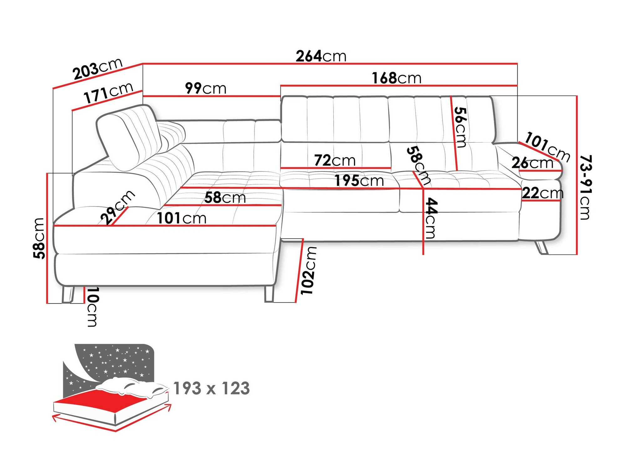 Canapé d'angle Comfivo Agnus (Clara 215.02)