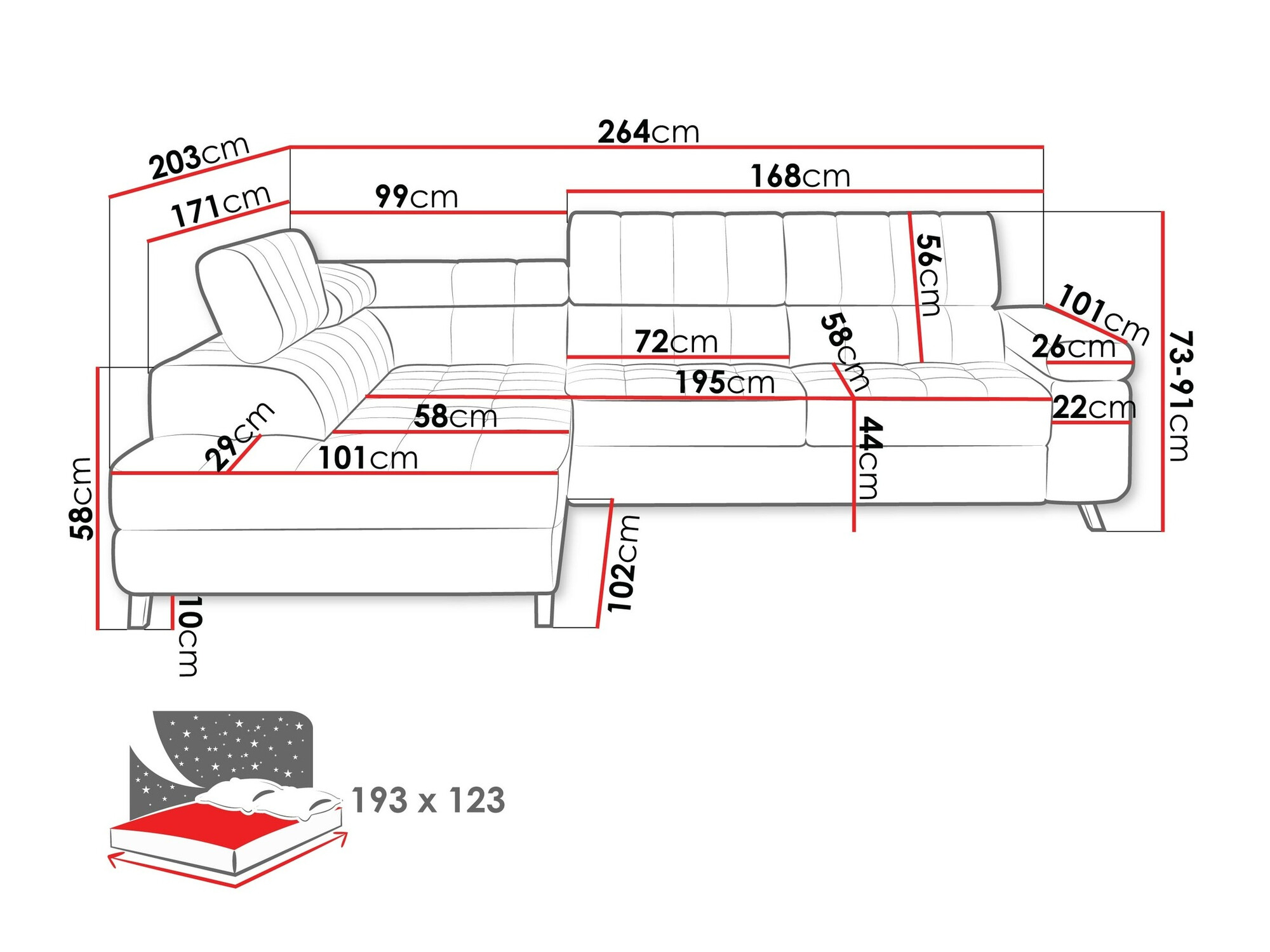 Canapé d'angle Comfivo Agnus (Velo 625)