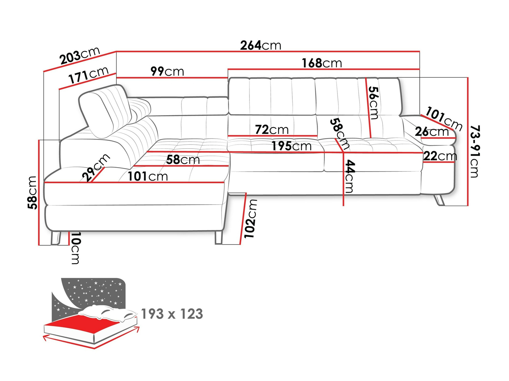 Canapé d'angle Comfivo Agnus (Velo 625)