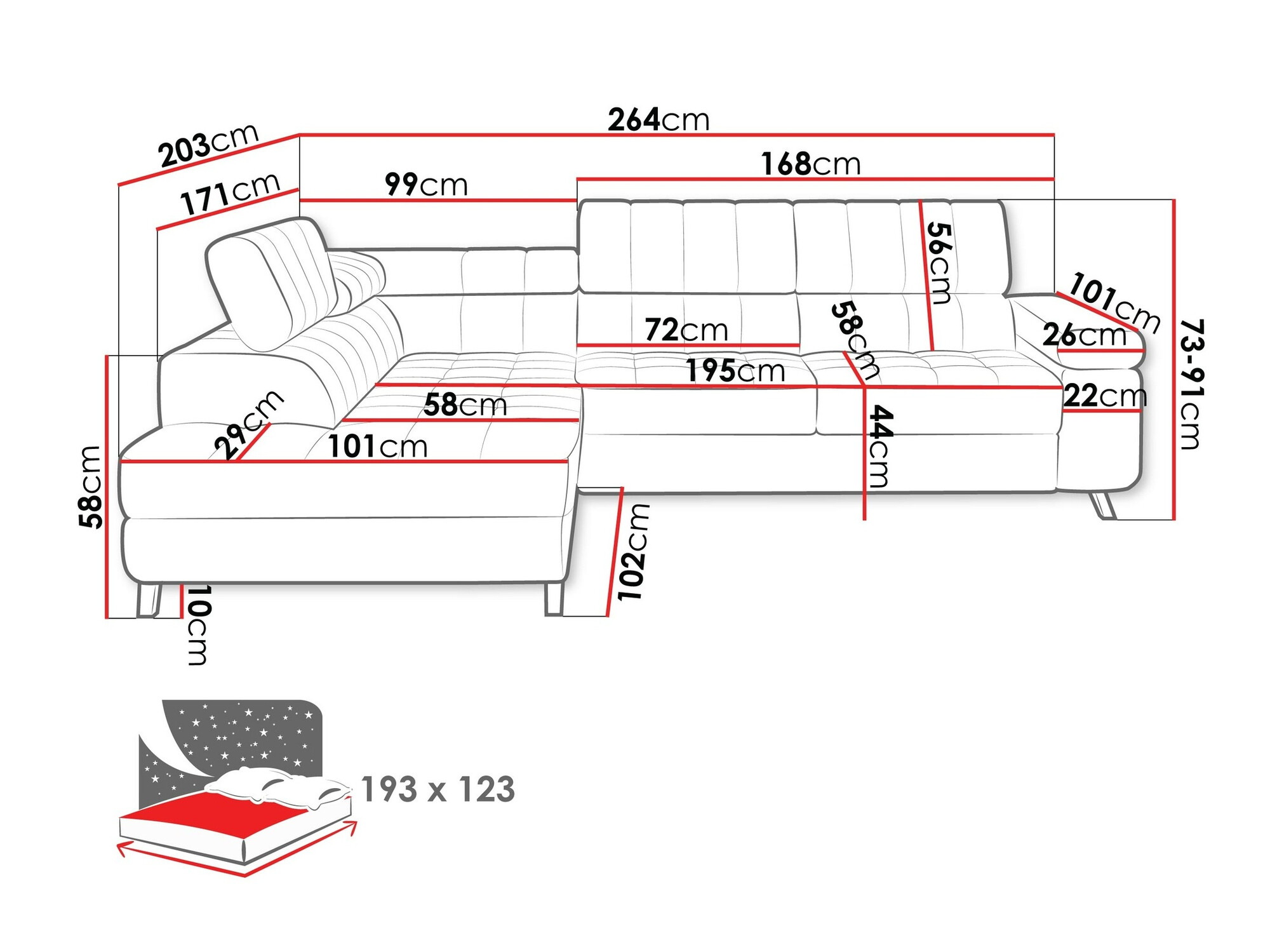 Canapé d'angle Comfivo Agnus (Velo 637)