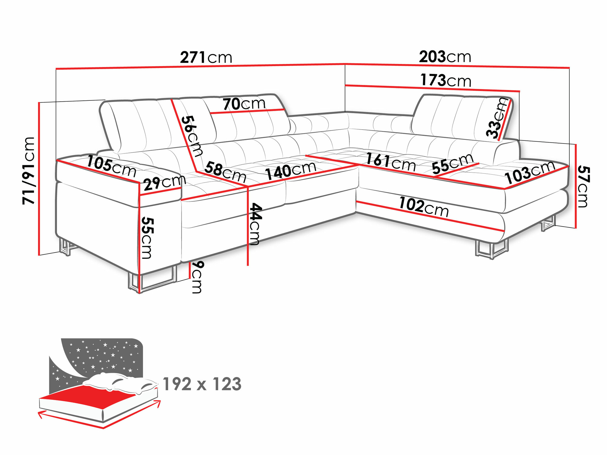 Canapé d'angle Comfivo Anima (Magic Velvet 2219)
