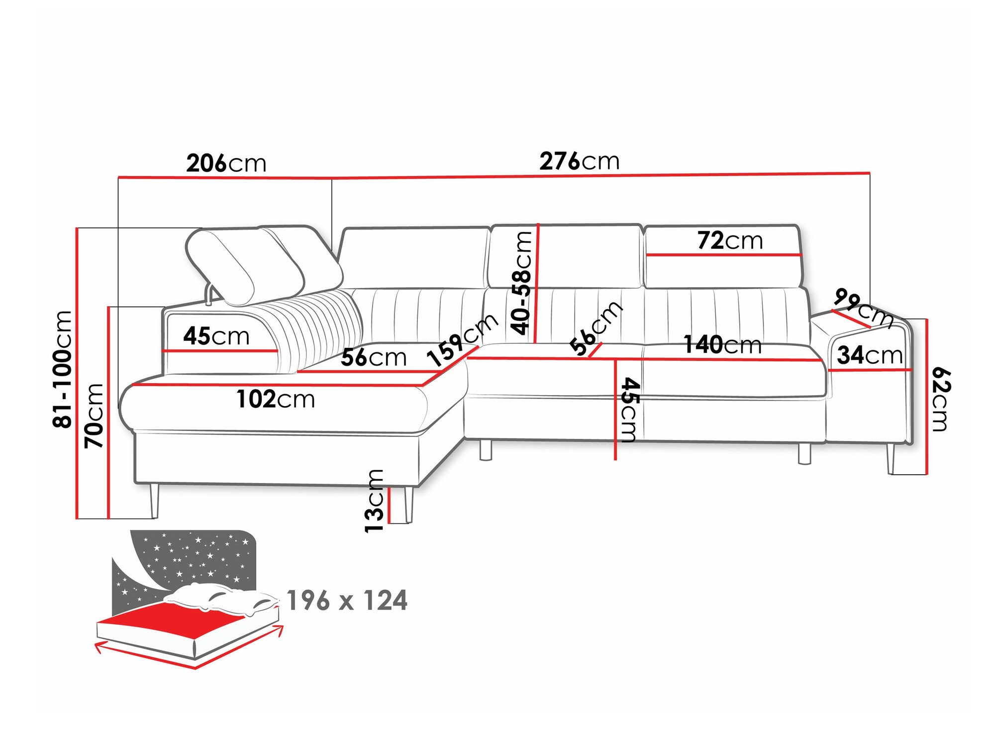 Canapé d'angle Comfivo Universum (Clara 215.03)