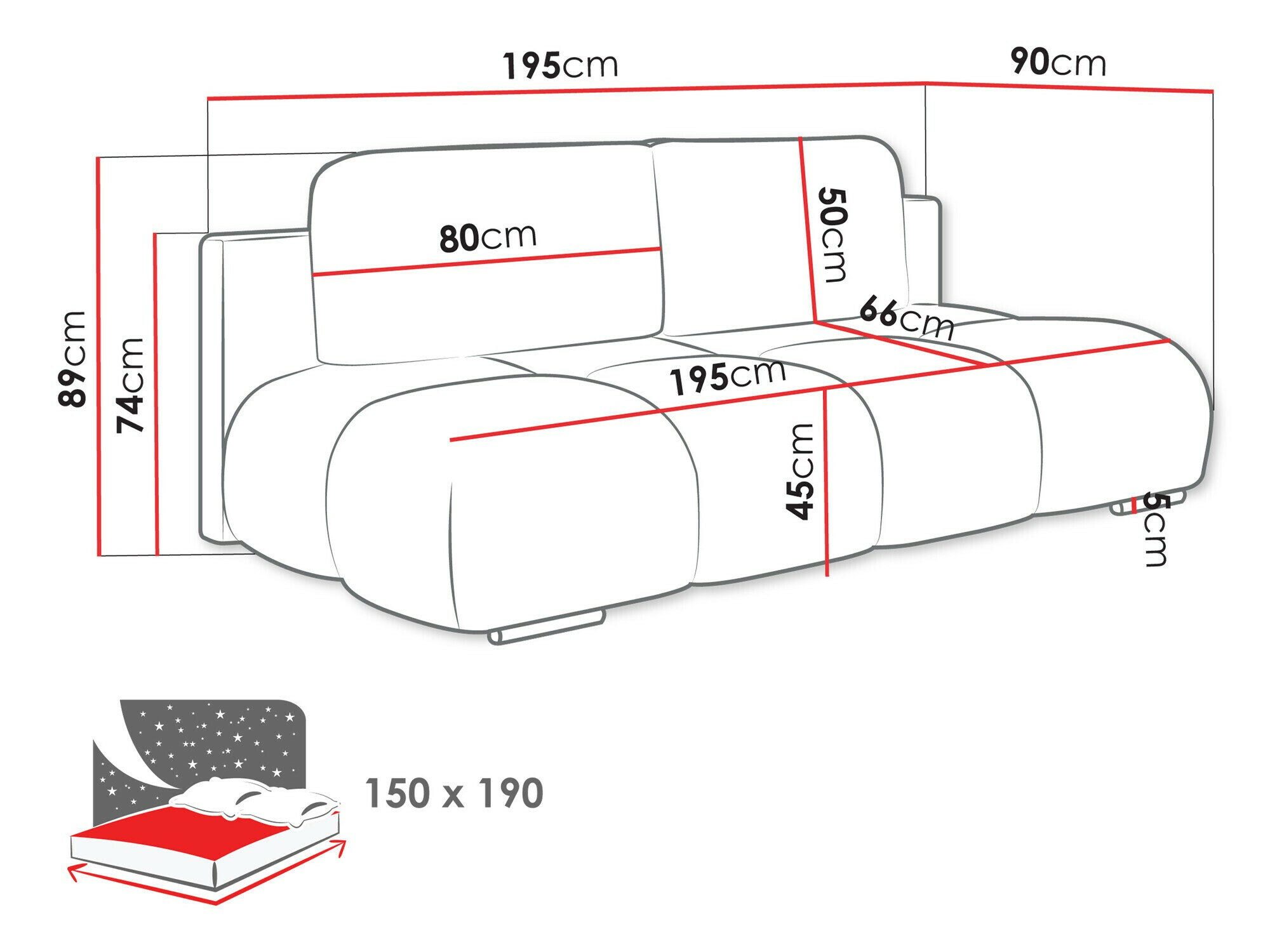 Canapé convertible Dominus (Velo 621)