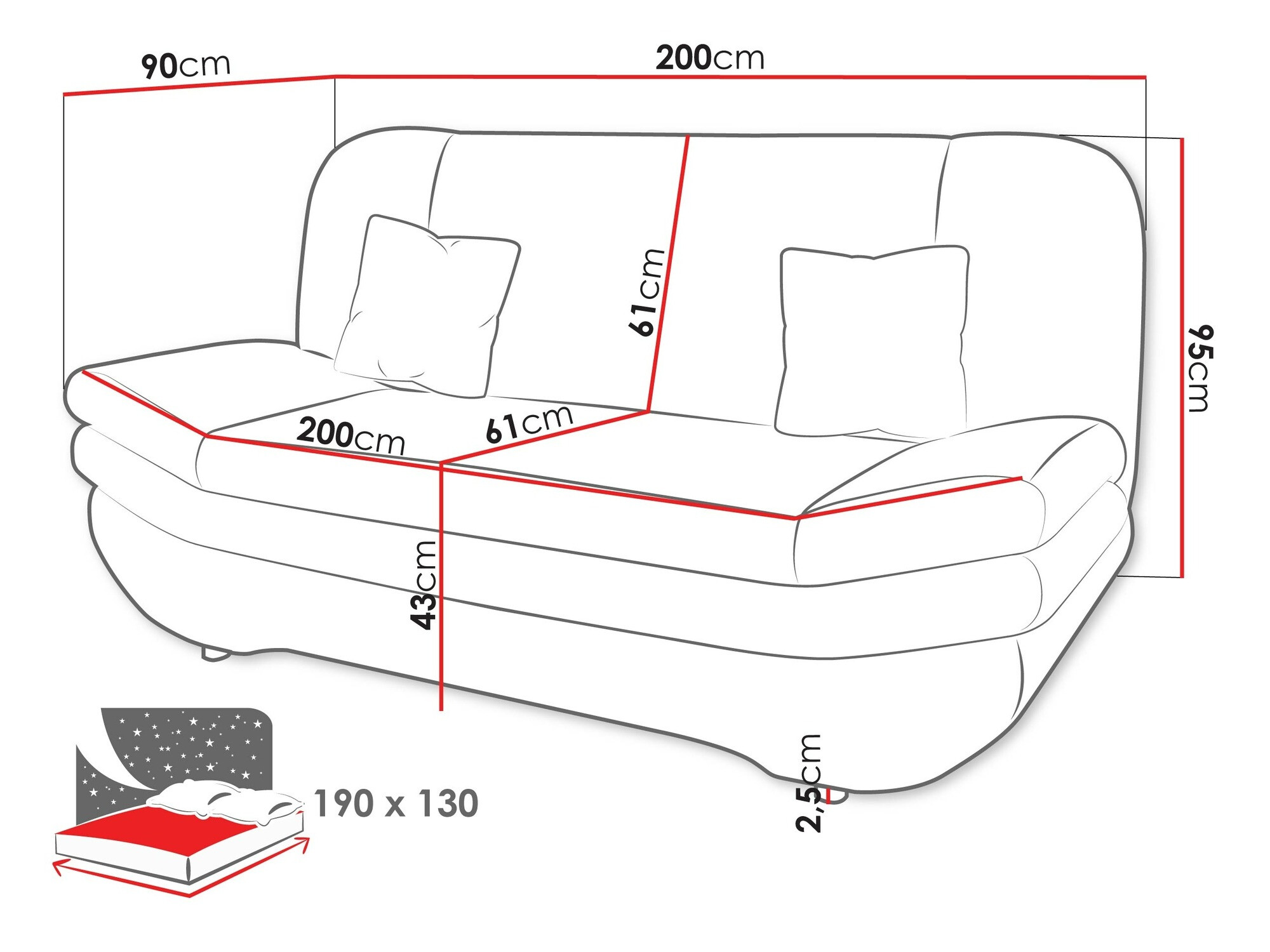 Canapé convertible Comfivo Silva I (Tracy 211.01)