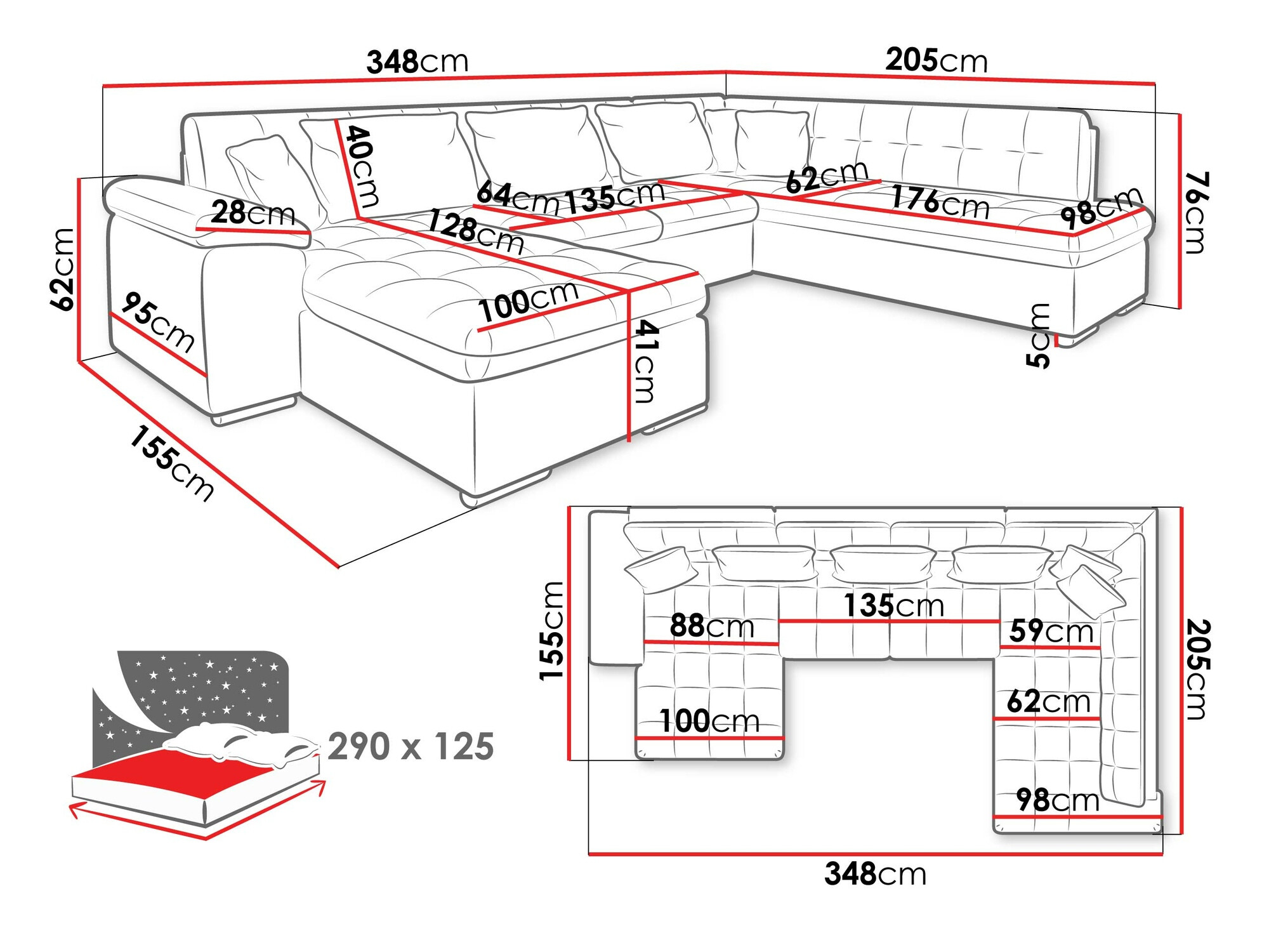 Canapé d'angle Comfivo 128 (Gauche)
