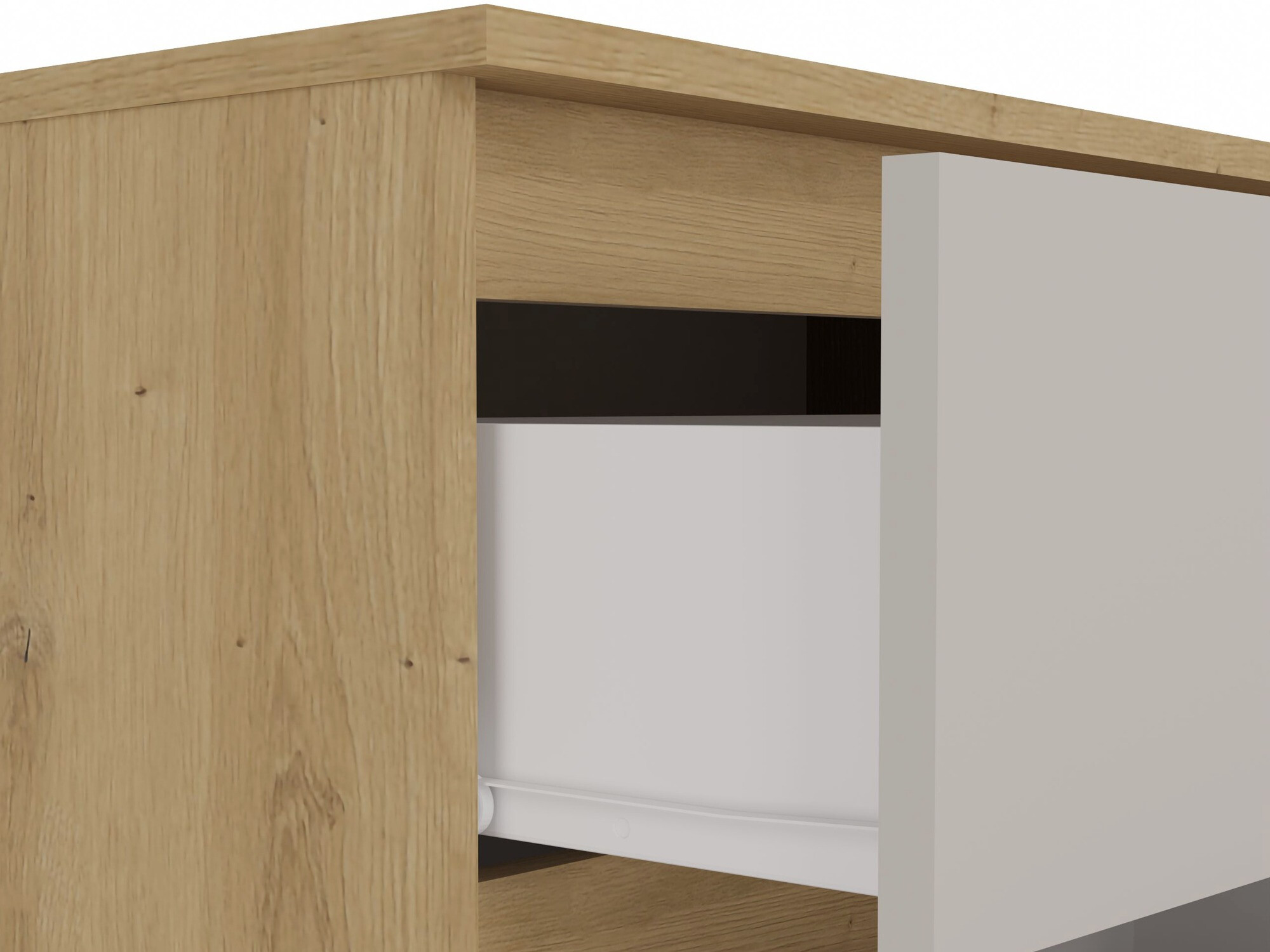 Commode Elbvelu 103 (Chêne Artisan + Cachemire)
