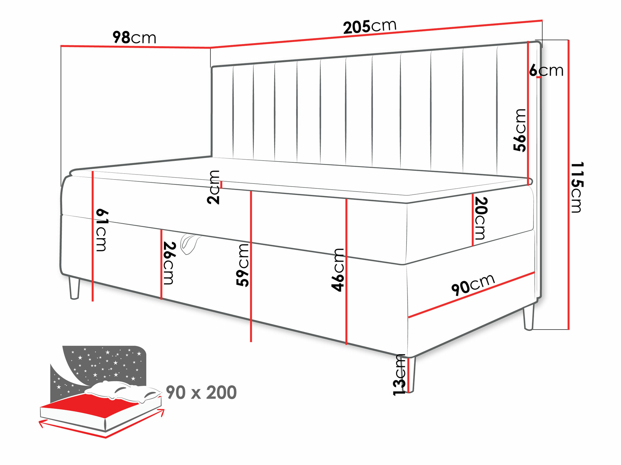 Lit boxspring Lucus I (Soft 017 + Fresh 12)