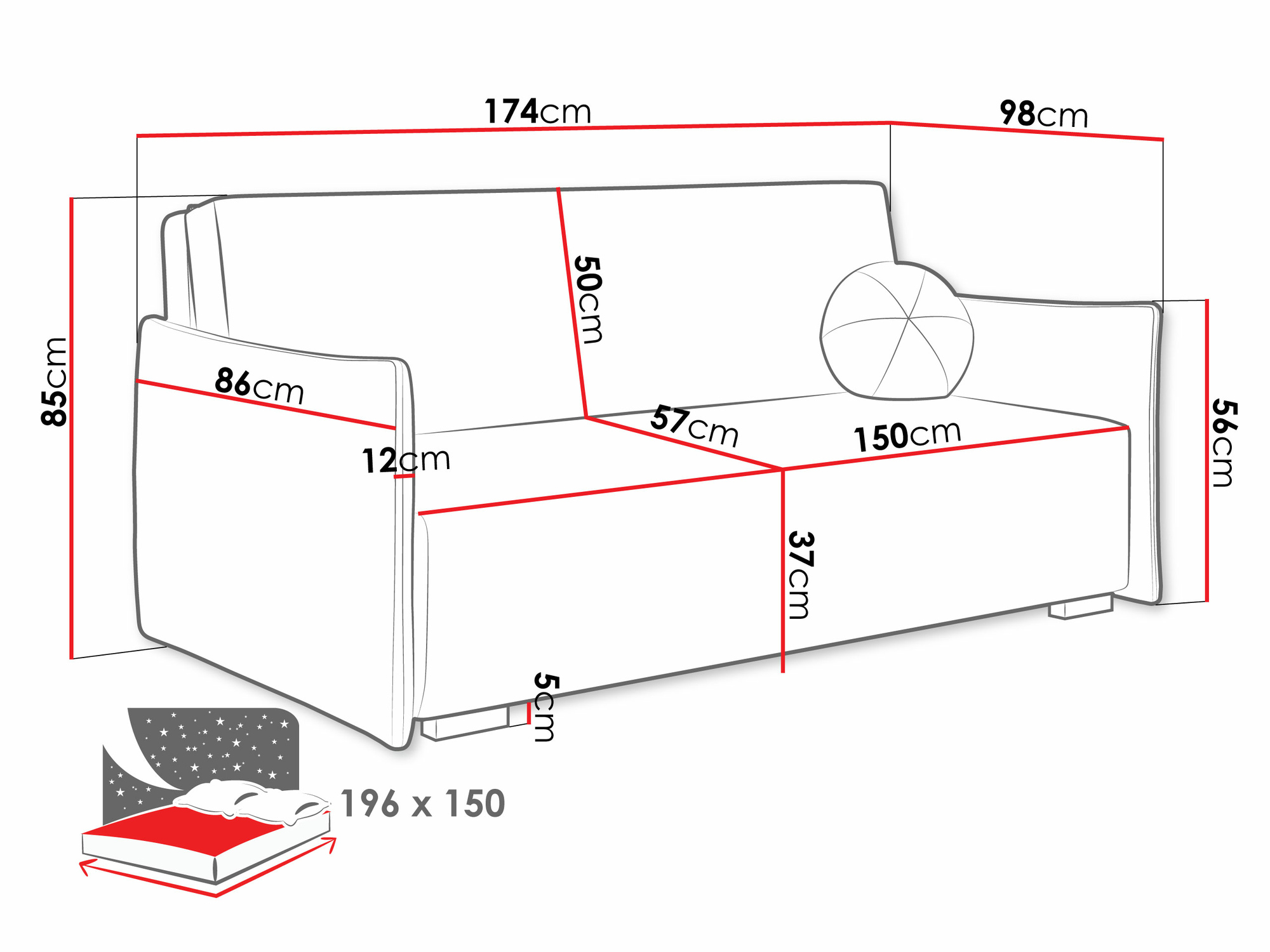 Canapé convertible Velven IV (Soul 1)