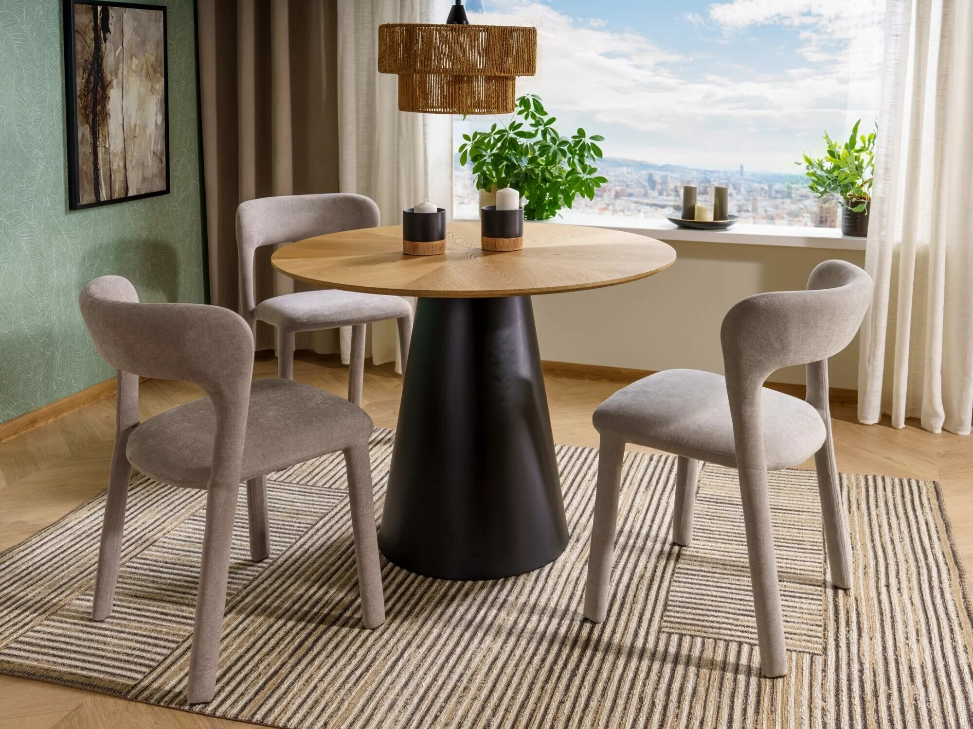 Table Detroit 137 (Chêne + Noir)