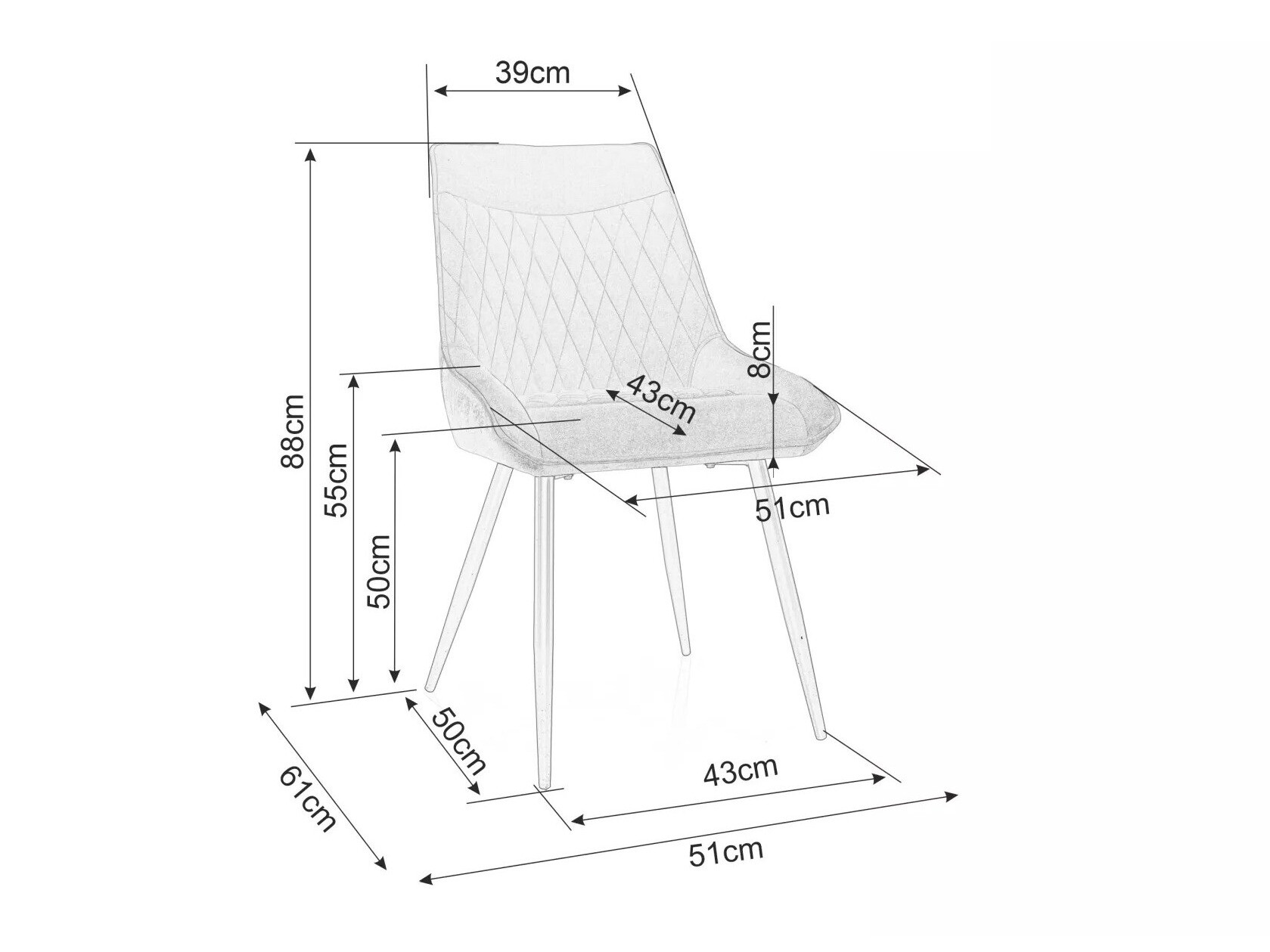 Chaise Detroit 732 (Brun clair)