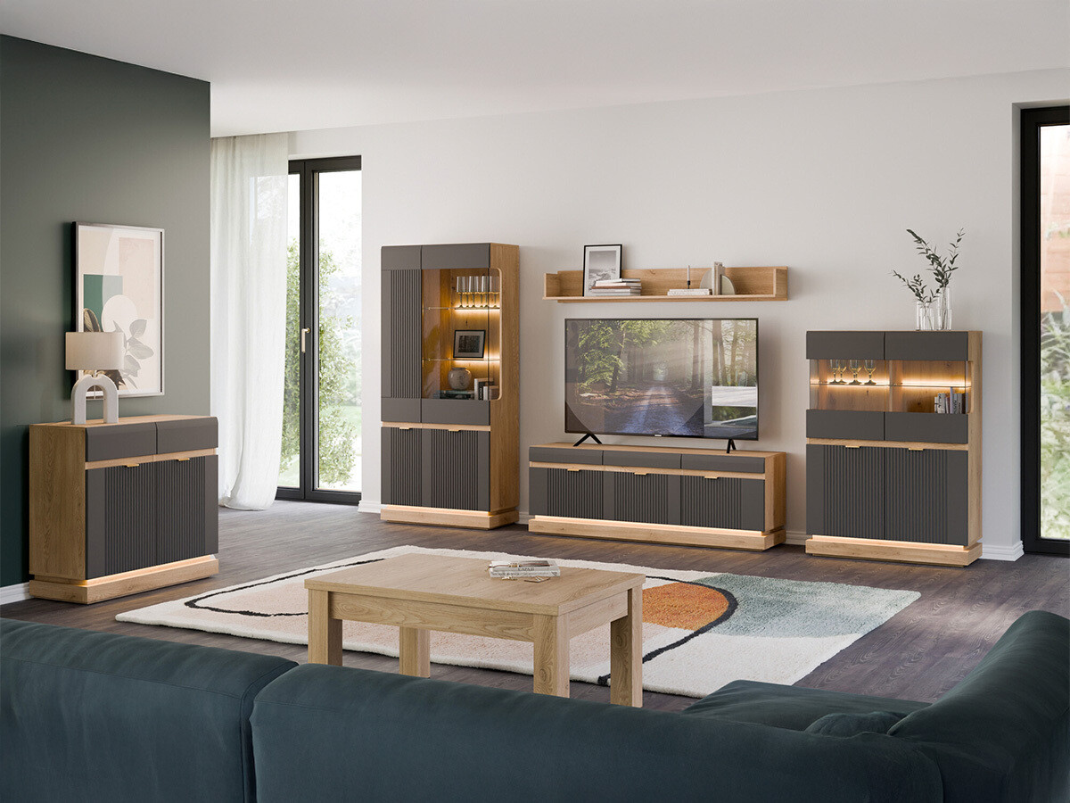 Commode Teselbu 102 (Anthracite + Chêne)