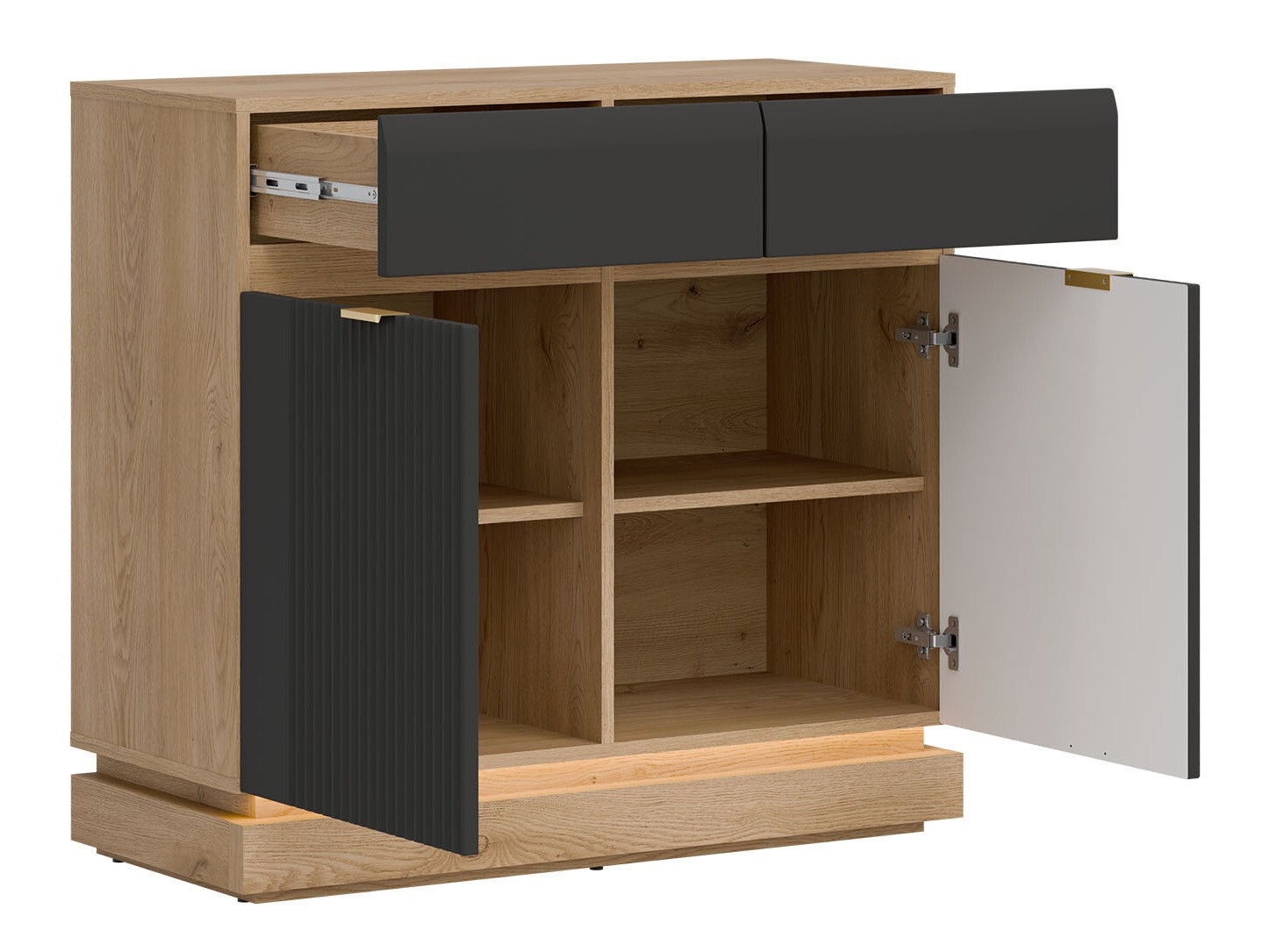 Commode Teselbu 102 (Anthracite + Chêne)