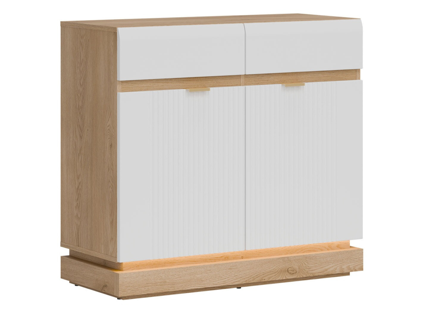 Commode Teselbu 102 (Blanc + Chêne)