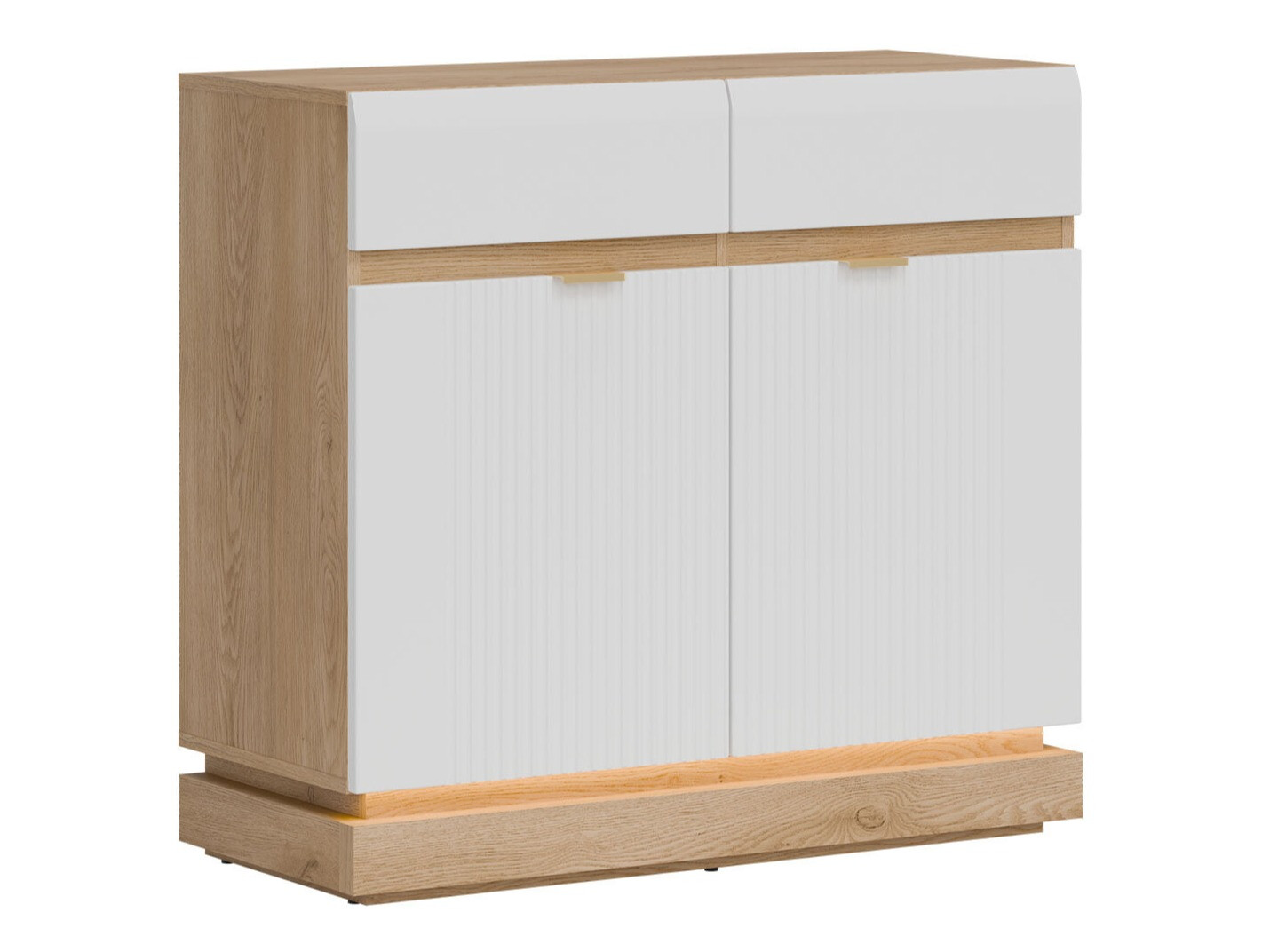Commode Teselbu 102 (Blanc + Chêne)