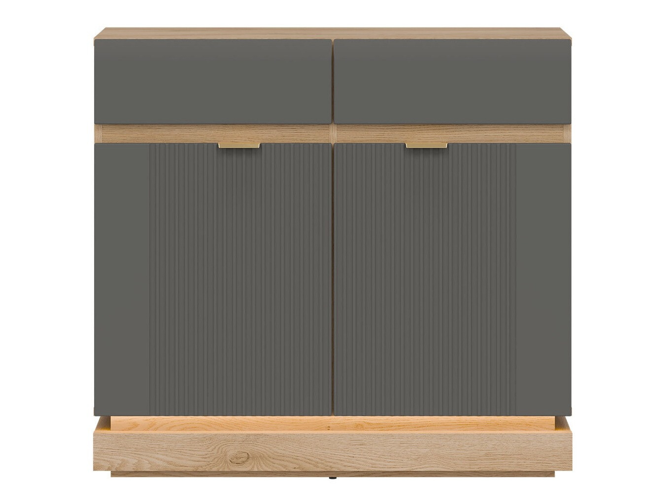 Commode Teselbu 102 (Gris + Chêne)