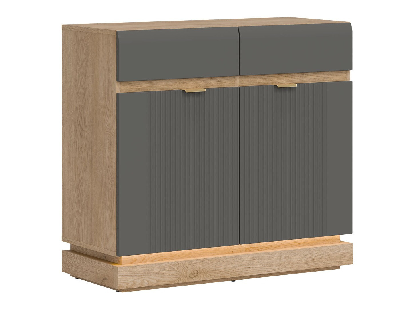 Commode Teselbu 102 (Gris + Chêne)