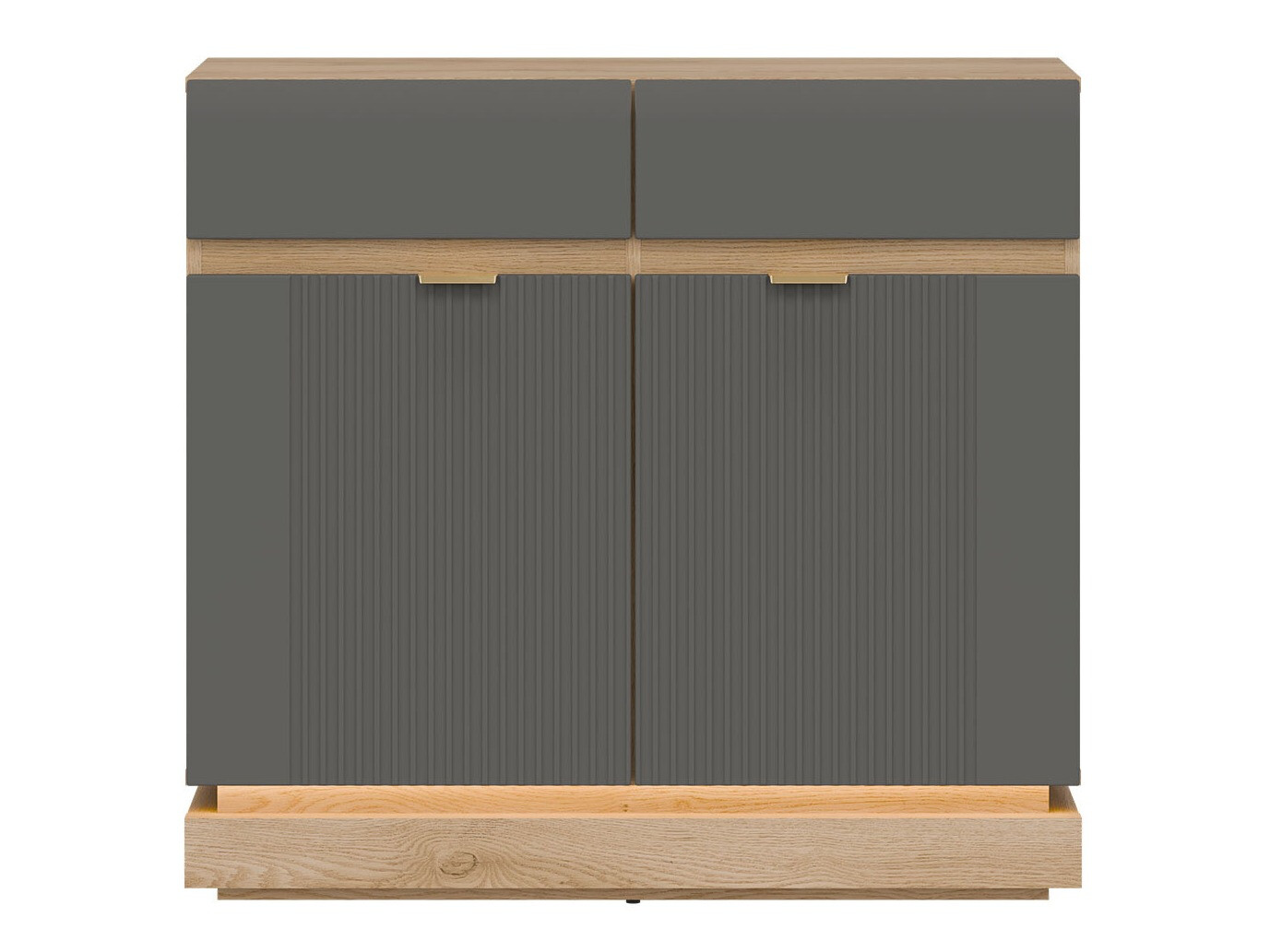 Commode Teselbu 102 (Gris + Chêne)