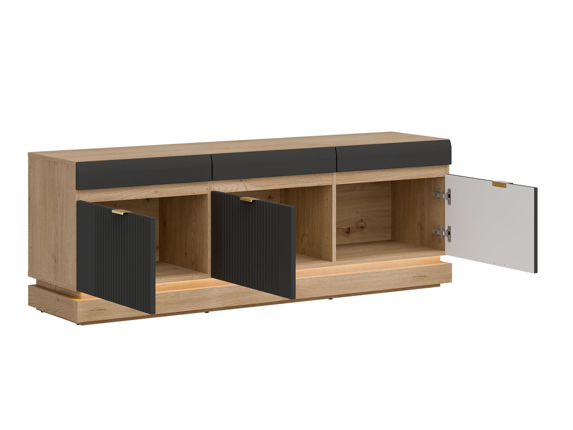 Meuble TV Teselbu 100 (Anthracite + Chêne Torro)