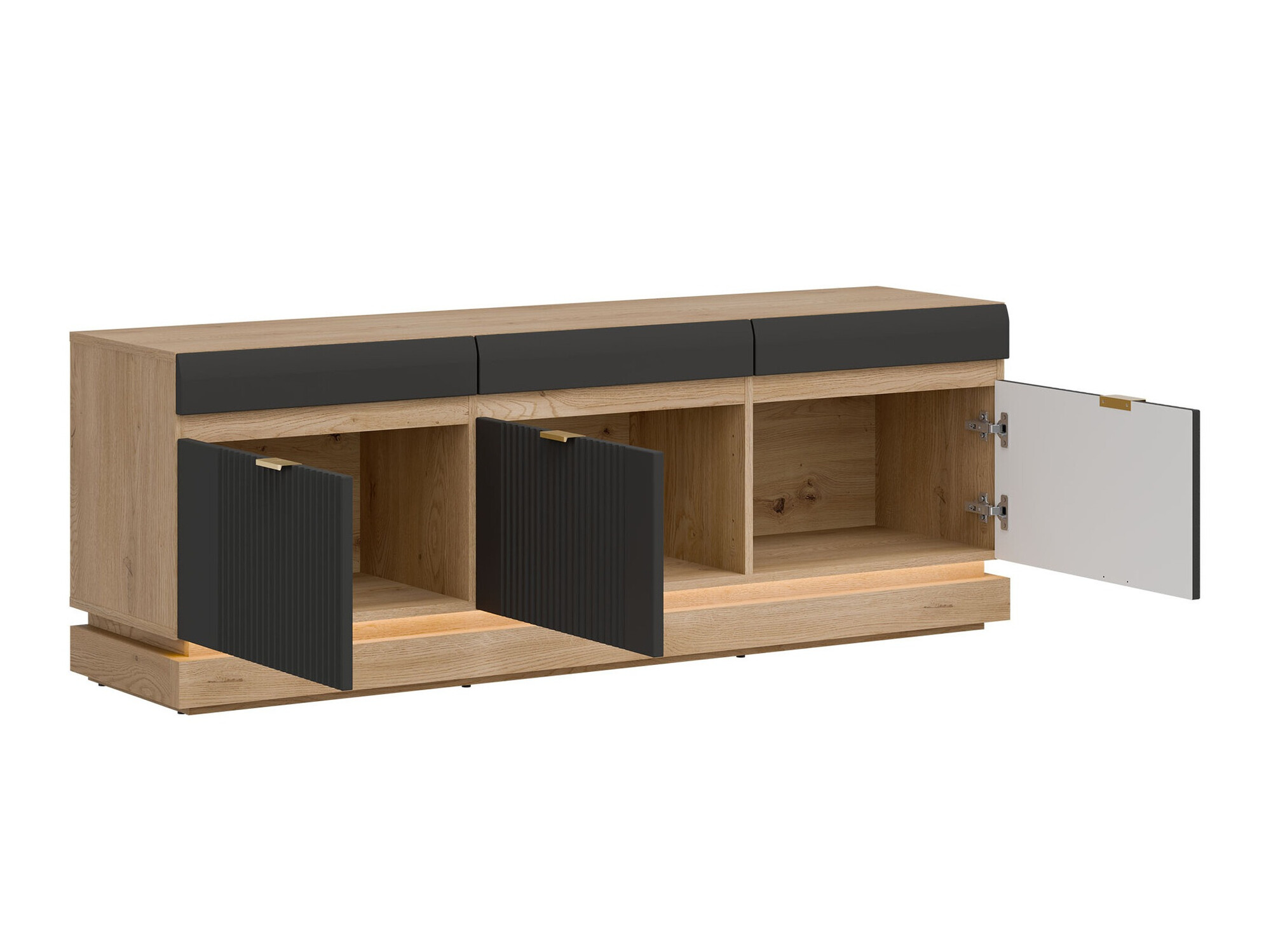 Meuble TV Teselbu 100 (Anthracite + Chêne Torro)