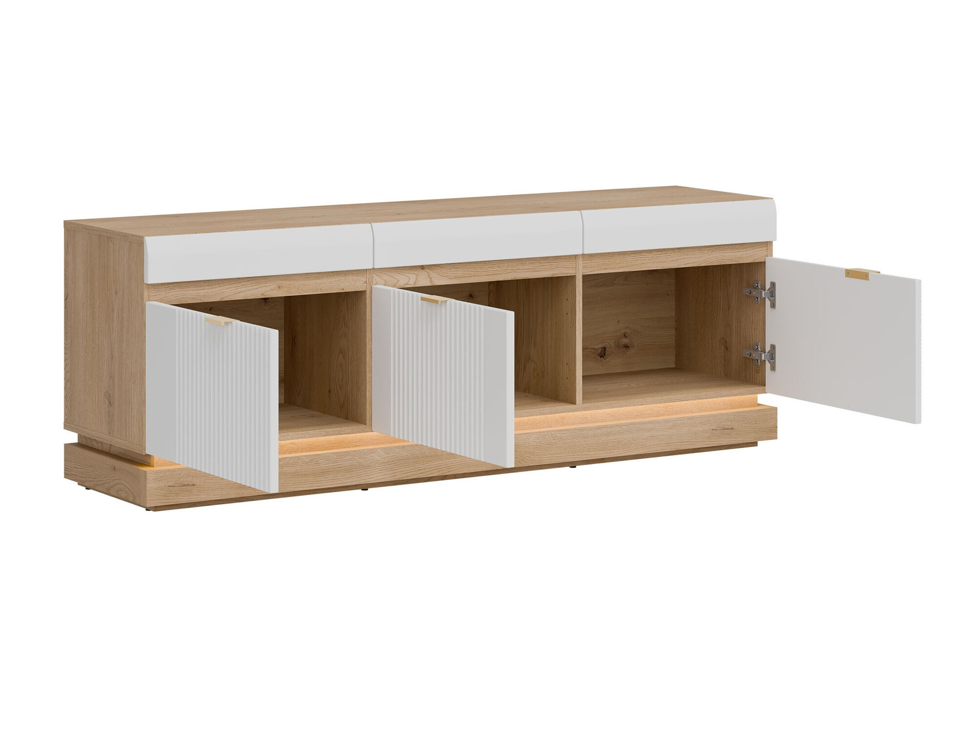 Meuble TV Teselbu 100 (Blanc + Chêne Torro)