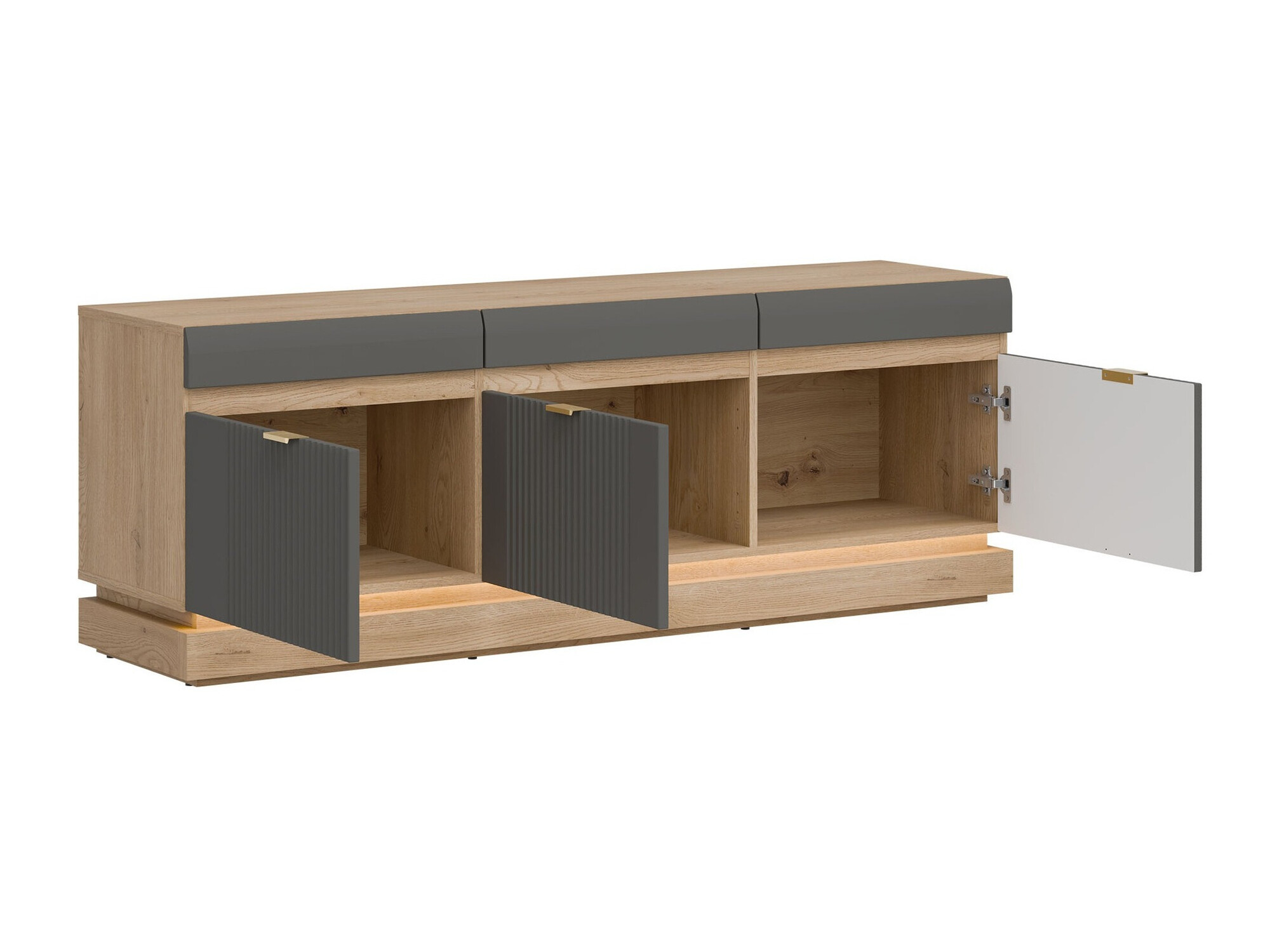 Meuble TV Teselbu 100 (Gris + Chêne Torro)