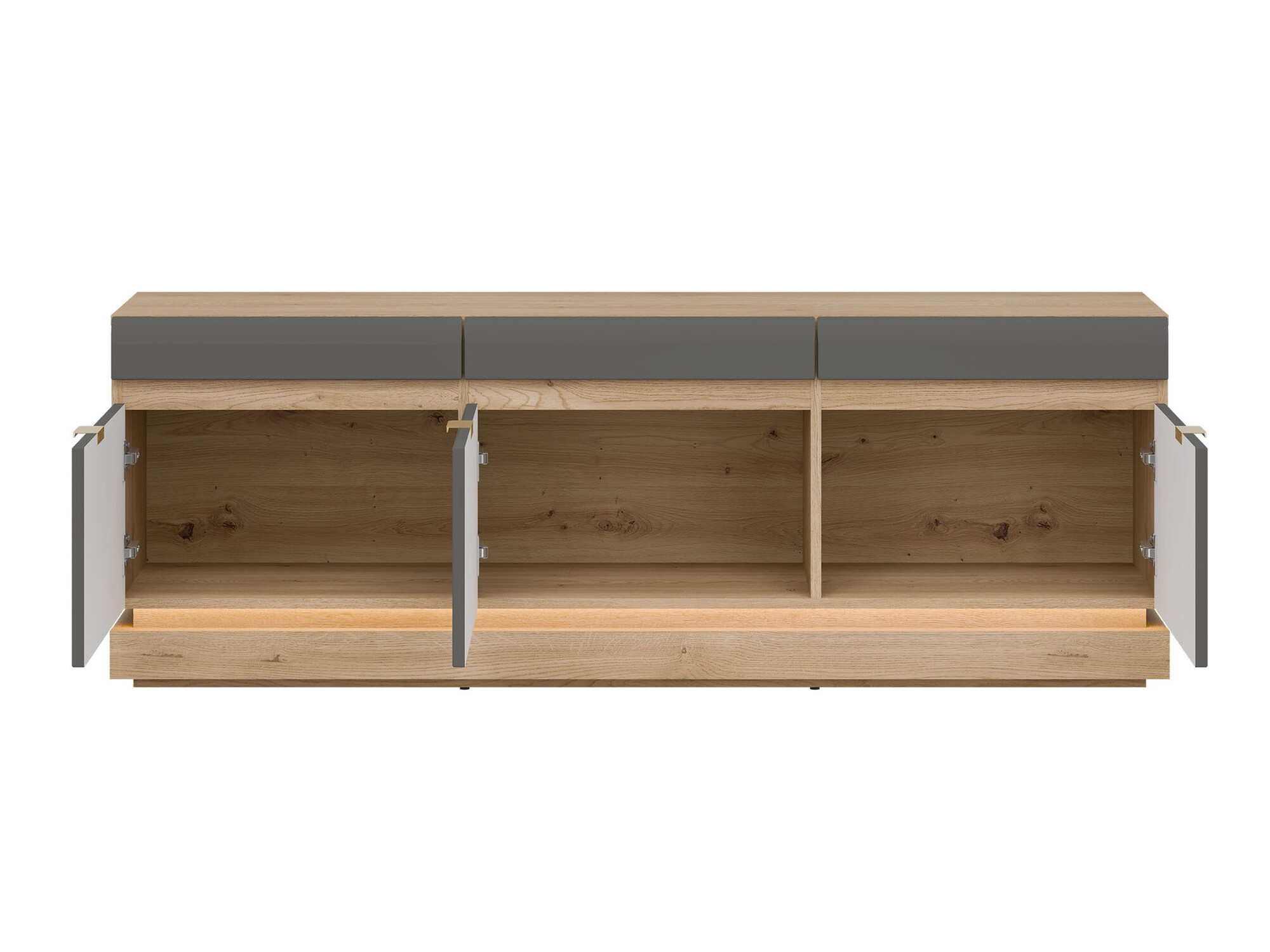 Meuble TV Teselbu 100 (Gris + Chêne Torro)