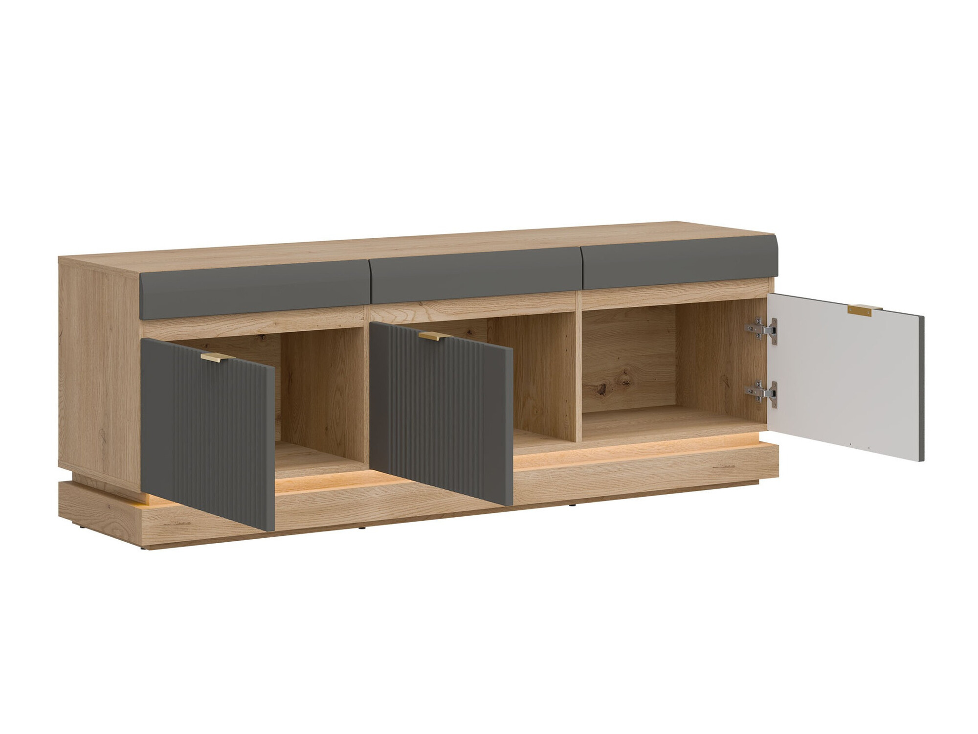 Meuble TV Teselbu 100 (Gris + Chêne Torro)