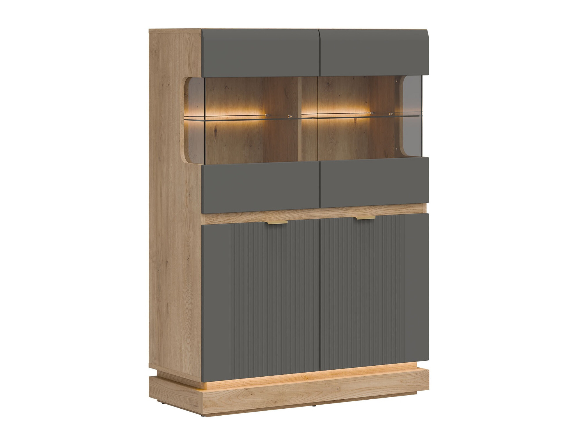 Buffet Teselbu 105 (Gris + Chêne)