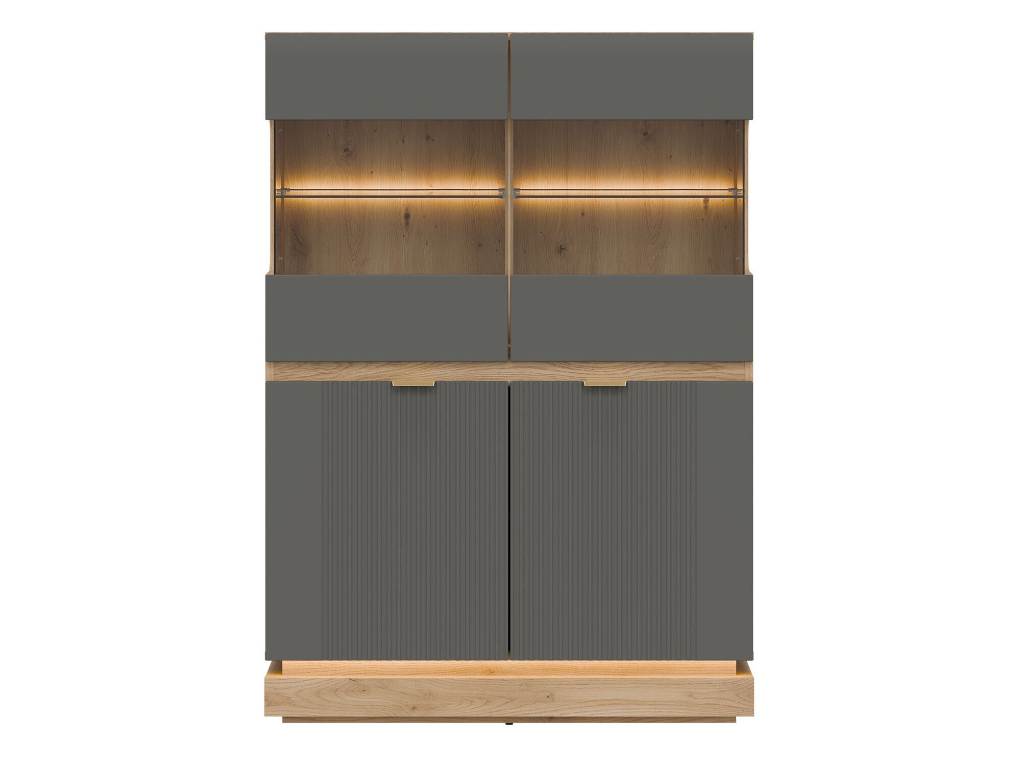 Buffet Teselbu 105 (Gris + Chêne)