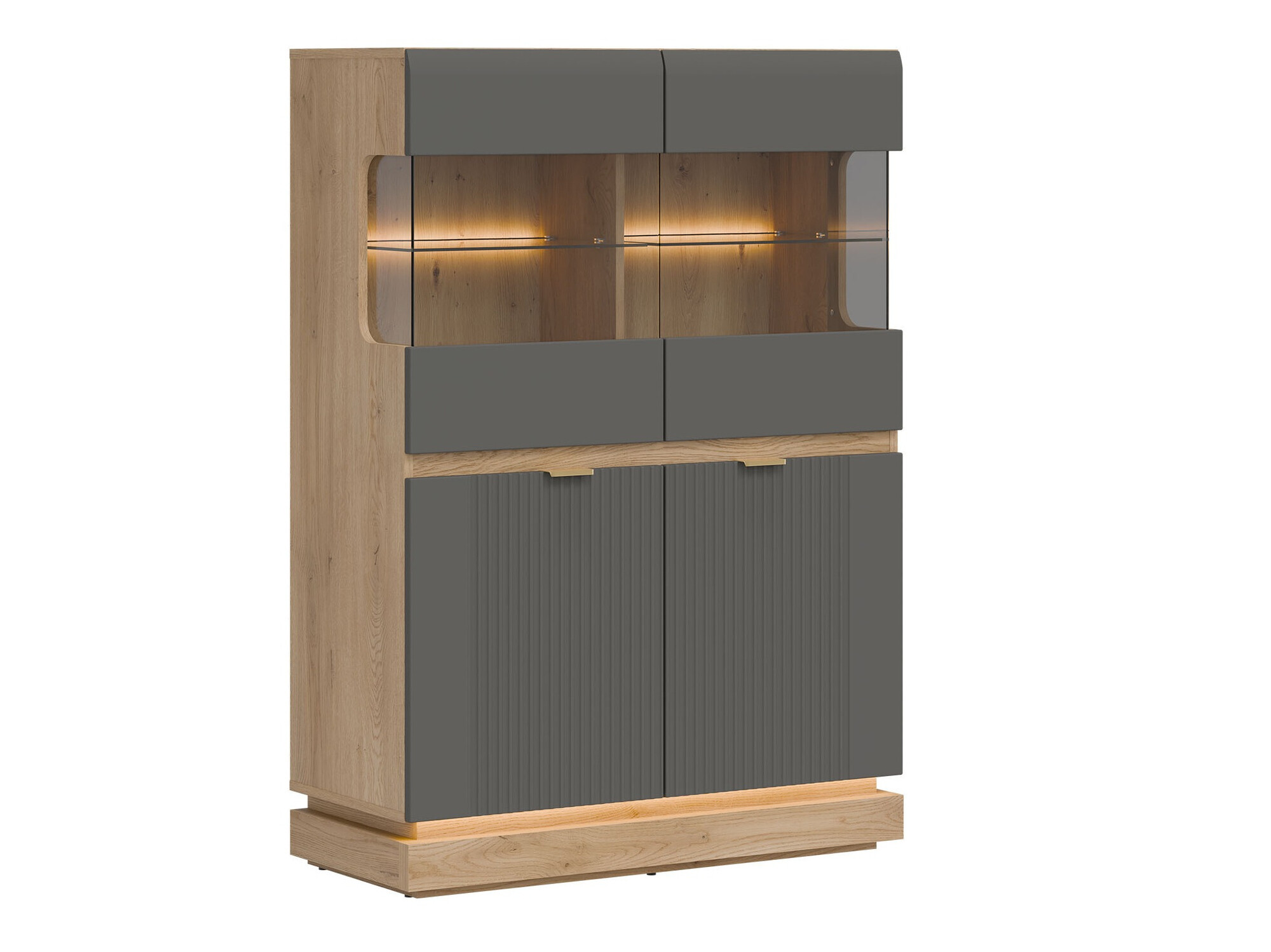 Buffet Teselbu 105 (Gris + Chêne)