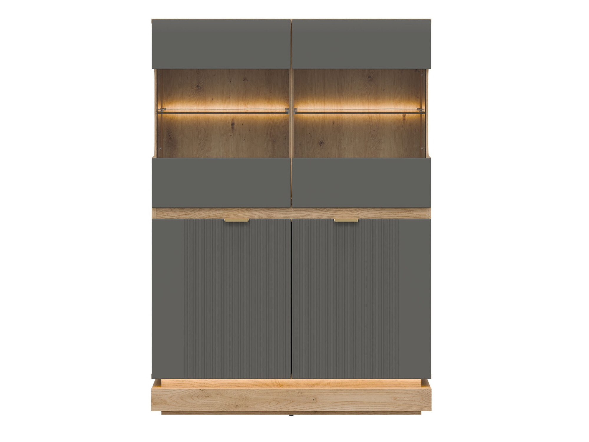 Buffet Teselbu 105 (Gris + Chêne)